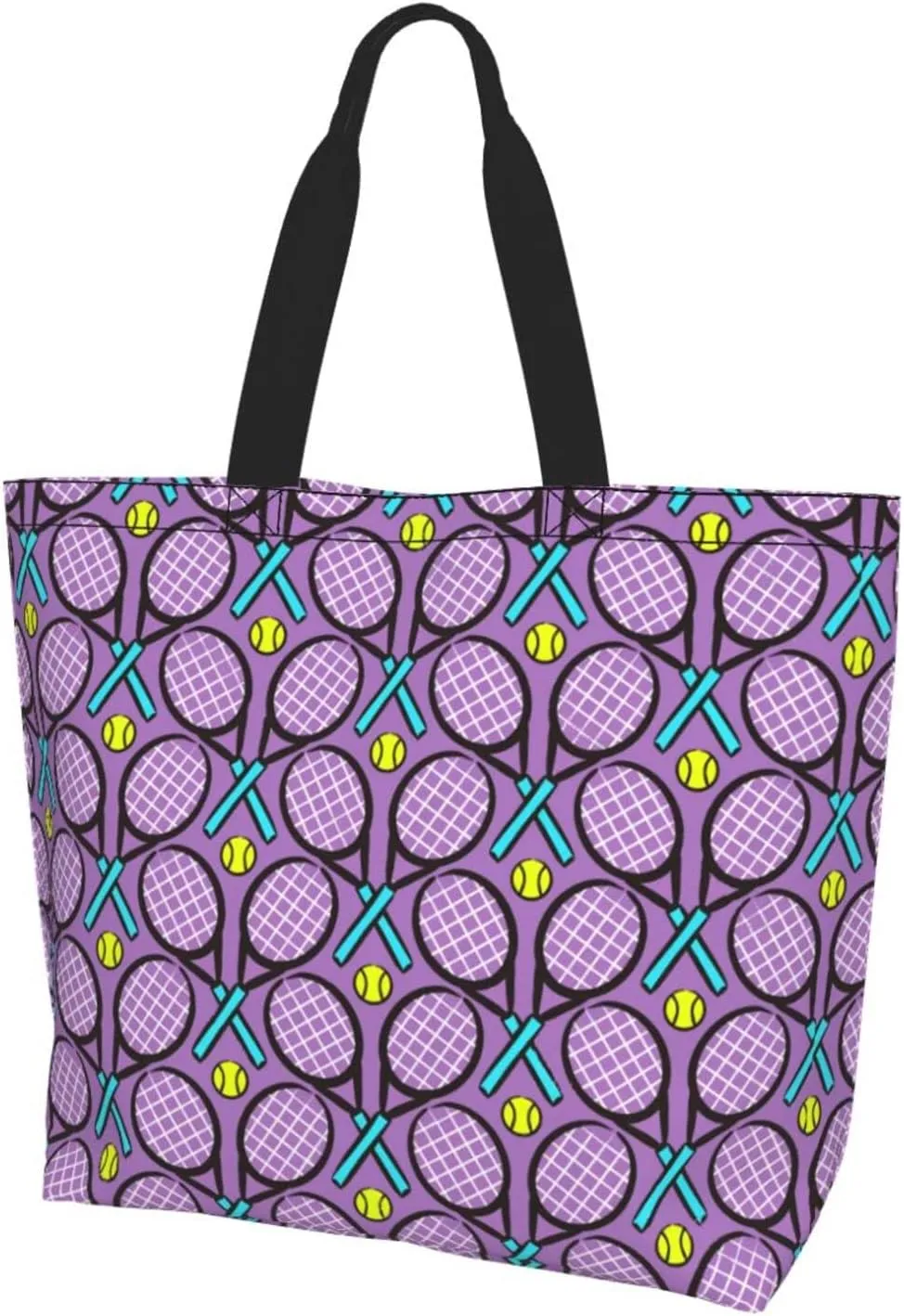 ASYG Tennis Tote Shoulder Bag Sport Grocery Bags Storage Handle Shopping Bag Tennis Portable Bag
