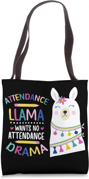 Attendance Llama Attendance Clerk School Attendance Clerk Tote Bag