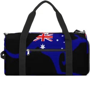 Australia Kangaroo with Flag Gym Bag-Workout Organizer with Water Resistant Compartments for Gym Lovers, style-41-7
