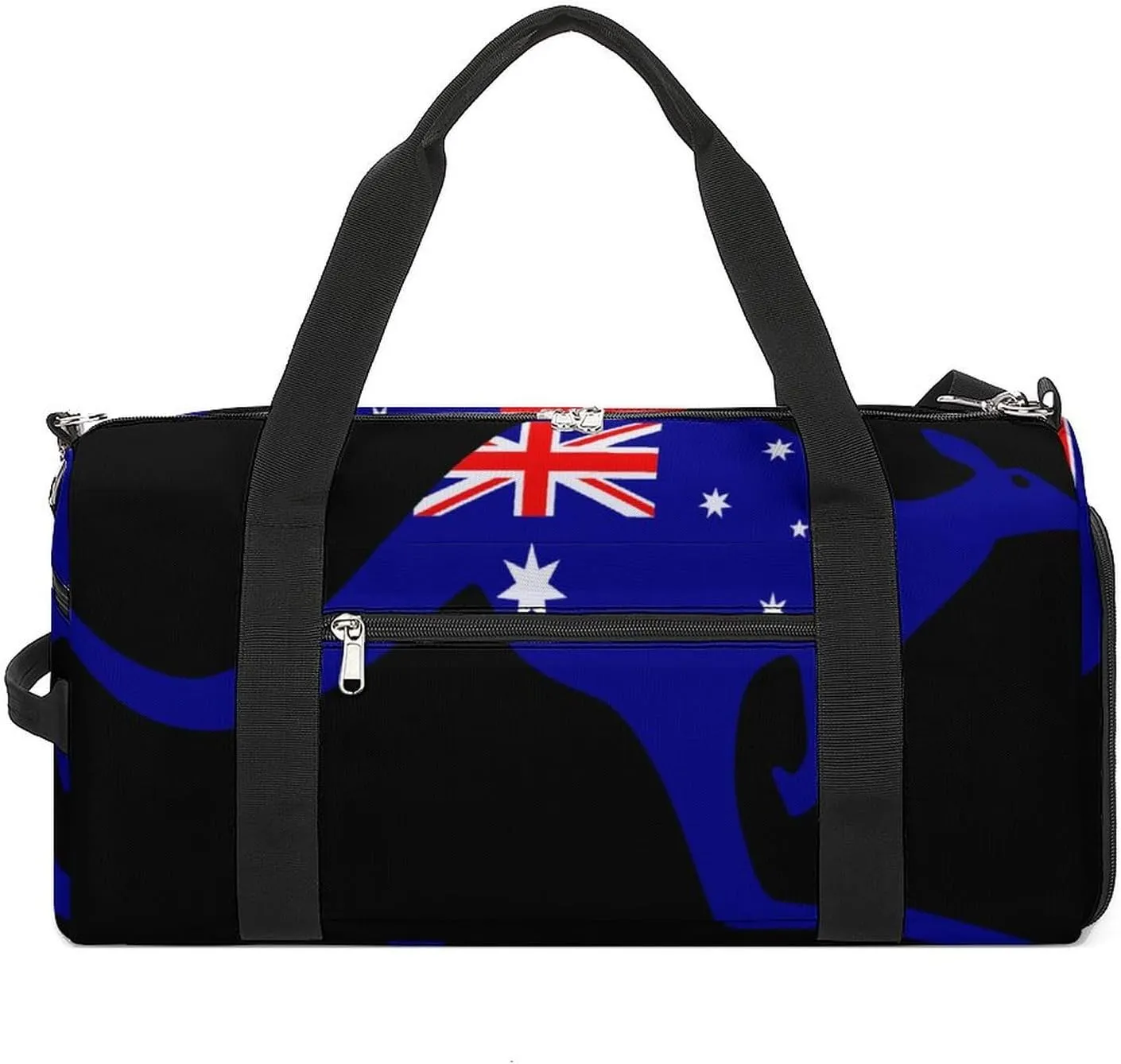 Australia Kangaroo with Flag Gym Bag-Workout Organizer with Water Resistant Compartments for Gym Lovers, style-41-7