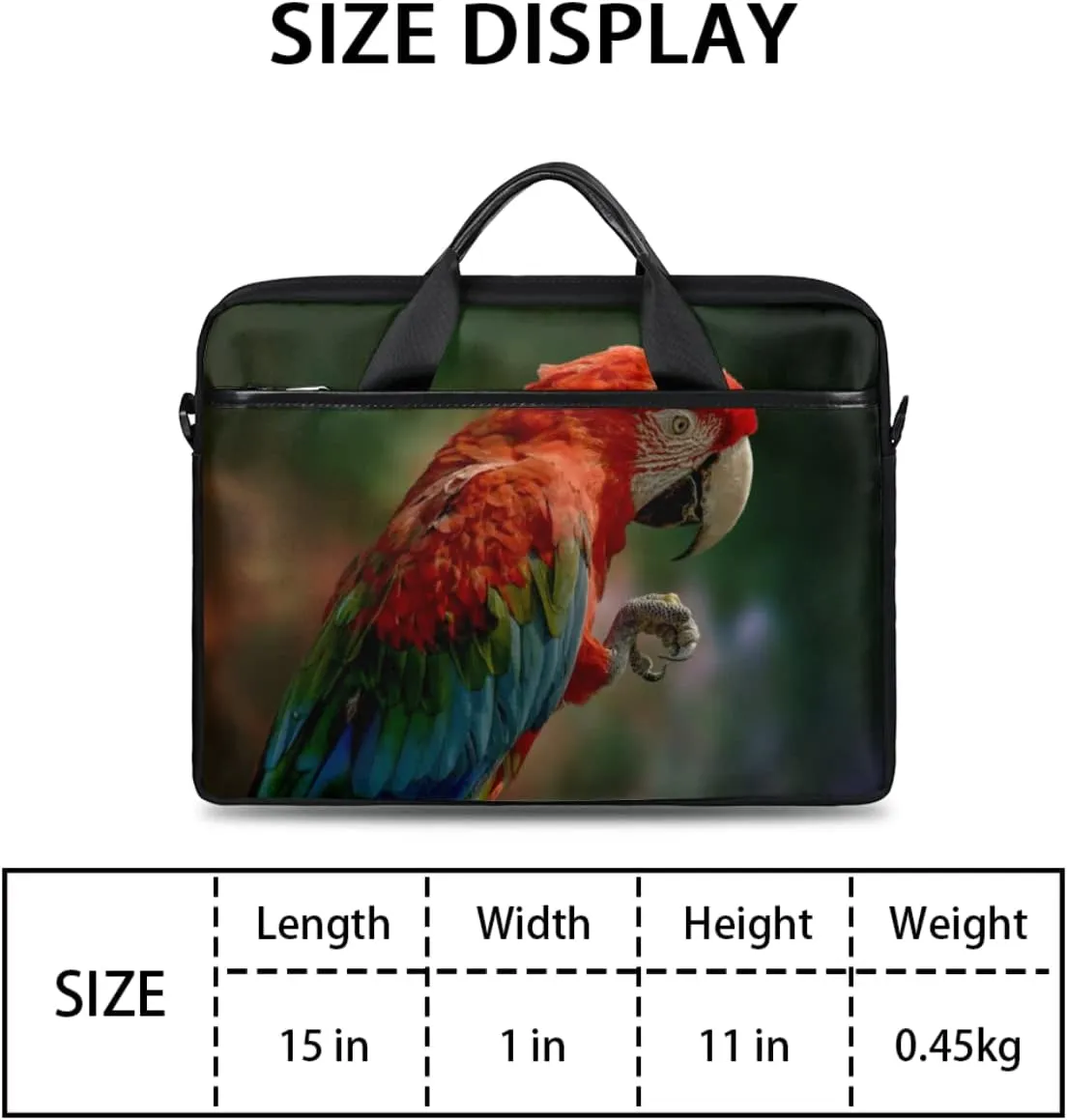 Autumn Forest Animals Birds Laptop Shoulder Messenger Bag Waterproof Laptop Briefcase with Handle and Padded Strap