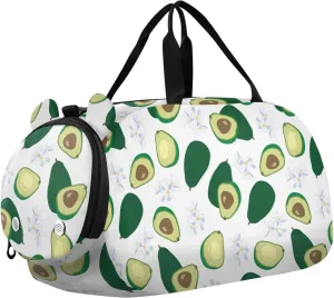 Avocado and Flowers Duffel Bags for Boys Small Gym Bags for Teens Dance Bag for Girls