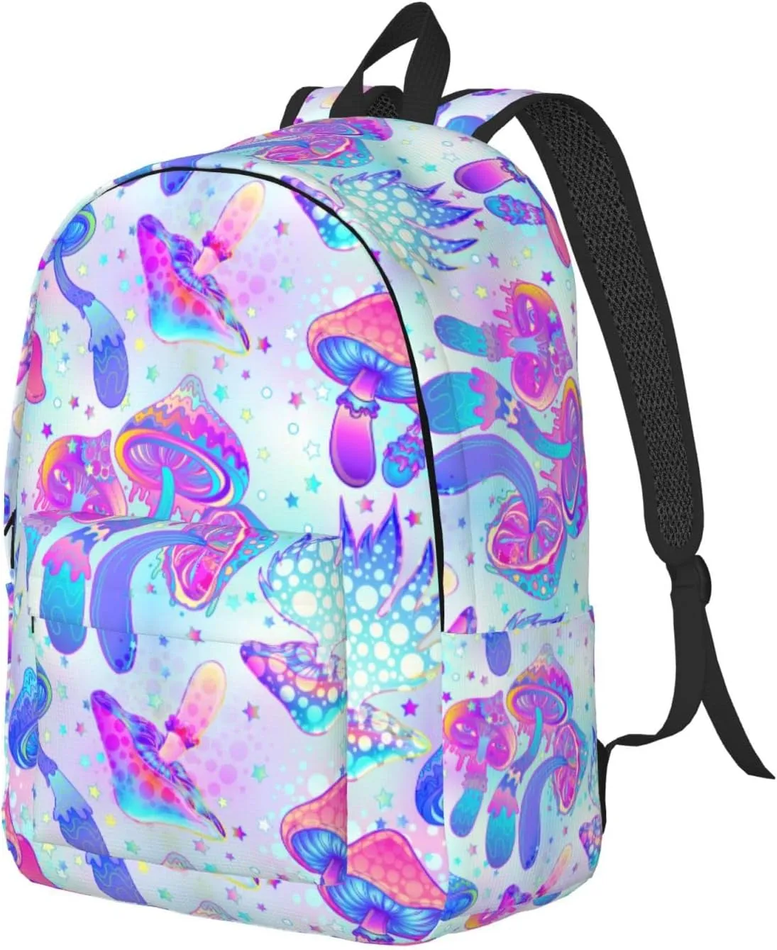 Backpack Magic Mushroom Trippy Hippie Bright Laptop Rucksack School Bookbag Casual Daypack for 3th 4th 5th Student Teens Travel Hiking 16 Inch
