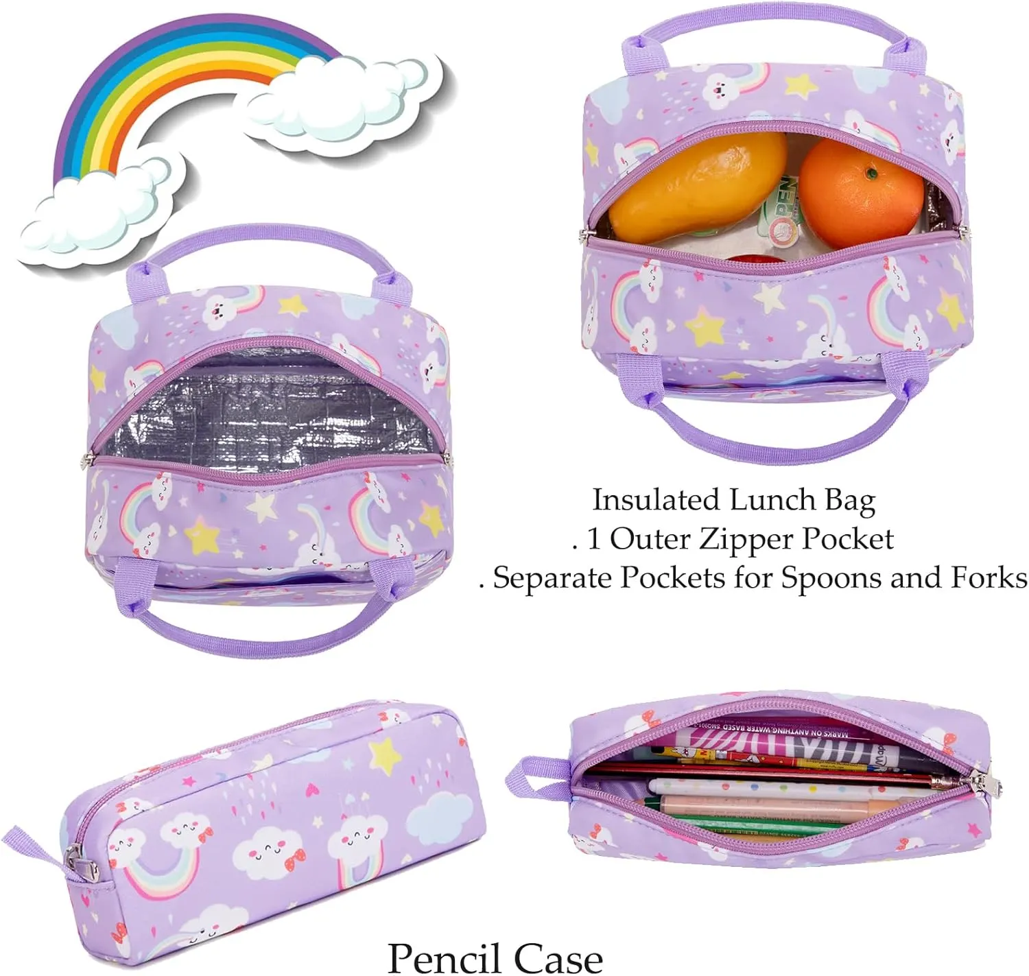Backpack Unicorn for Girls School Preschool Backpack for Girls 3 IN 1 School Bookpack Set with Lunch Bag Pencil Bag
