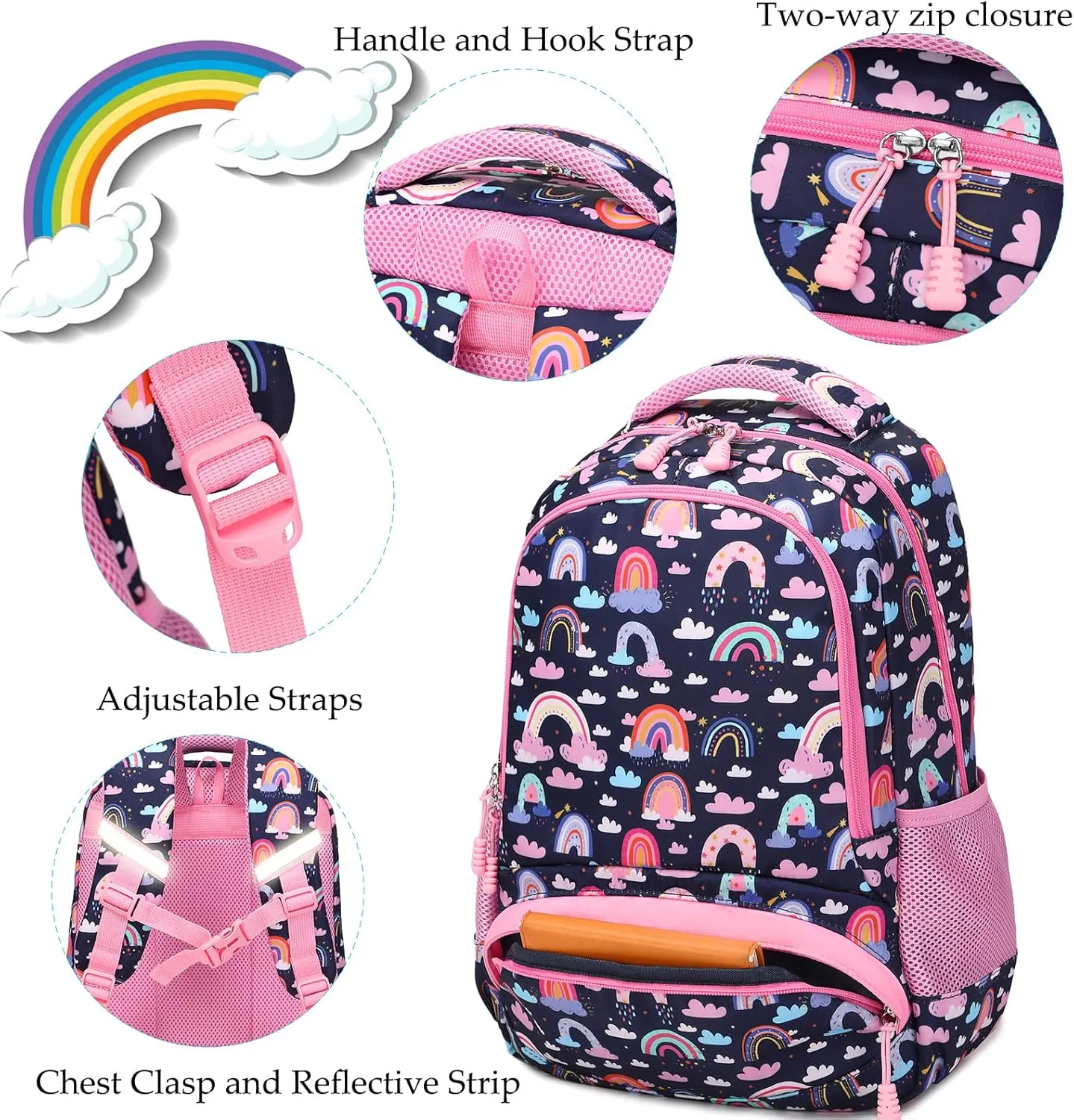 Backpack Unicorn for Girls School Preschool Backpack for Girls 3 IN 1 School Bookpack Set with Lunch Bag Pencil Bag