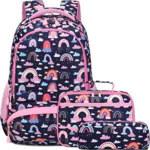 Backpack Unicorn for Girls School Preschool Backpack for Girls 3 IN 1 School Bookpack Set with Lunch Bag Pencil Bag