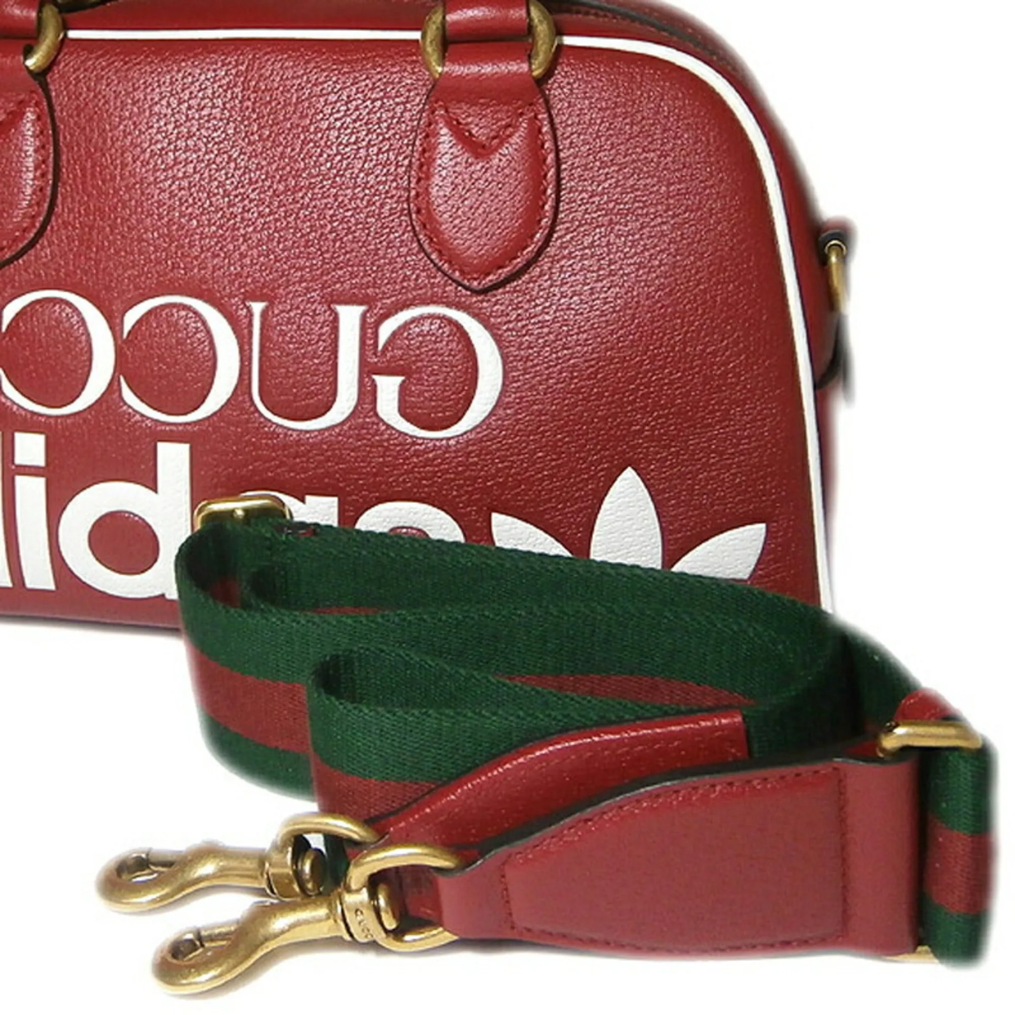 Bag Collaboration Mini adidasxGucci 702397 Only today Leather Boston Duffle Flexible customer care Red Gucci