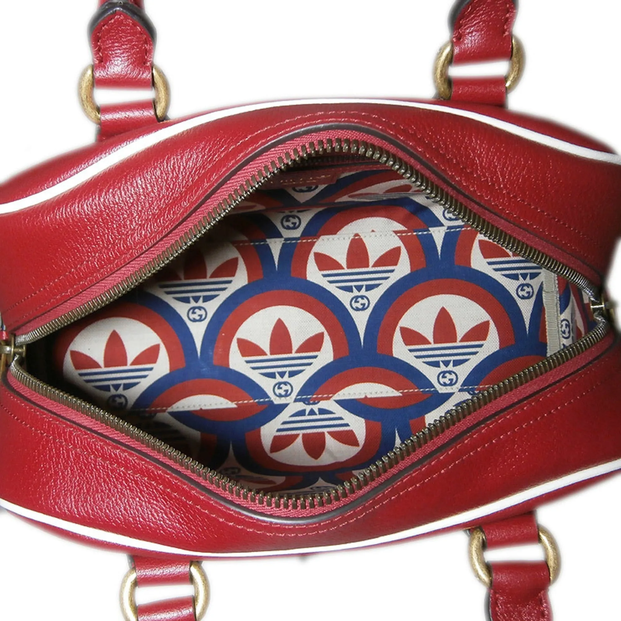 Bag Collaboration Mini adidasxGucci 702397 Only today Leather Boston Duffle Flexible customer care Red Gucci