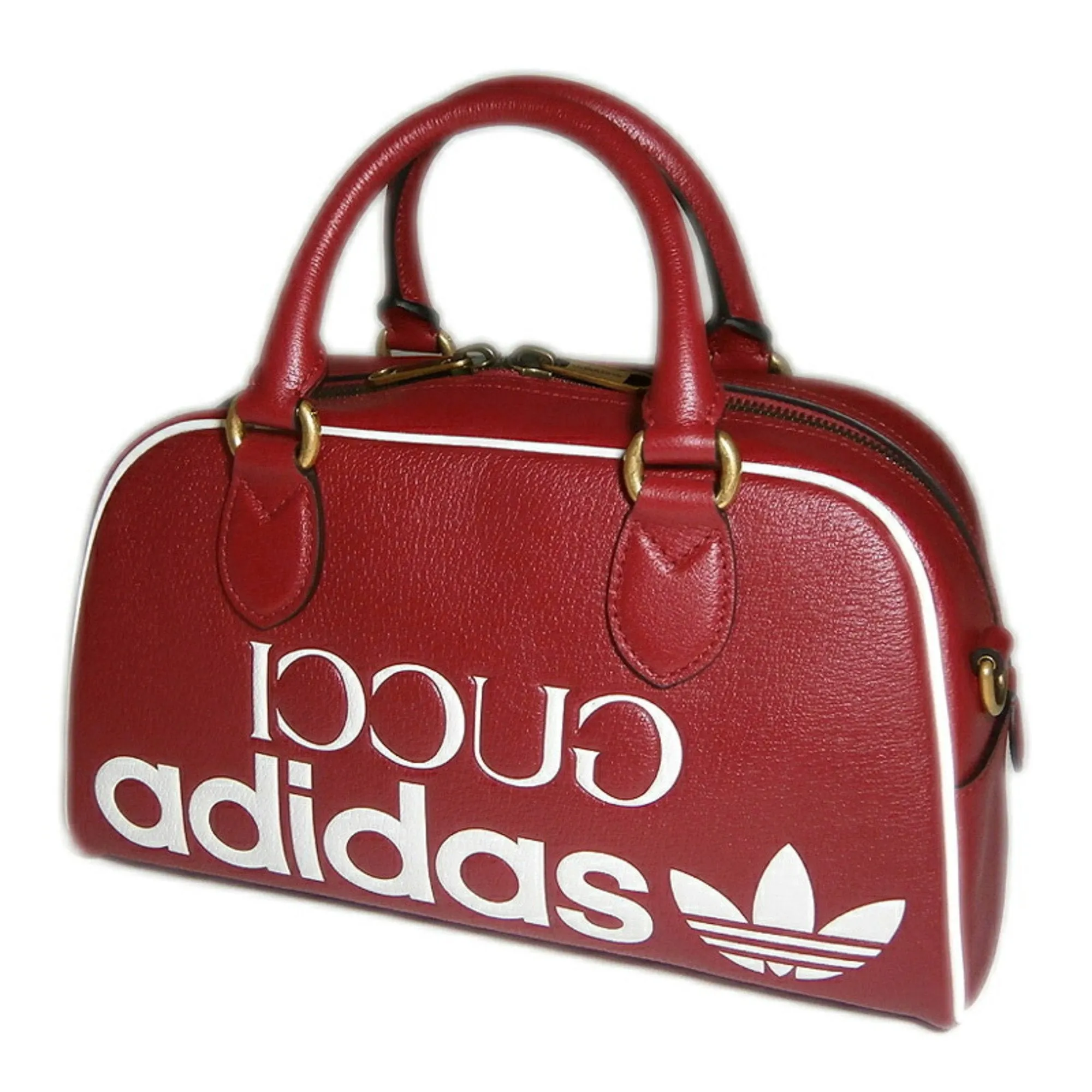 Bag Collaboration Mini adidasxGucci 702397 Only today Leather Boston Duffle Flexible customer care Red Gucci
