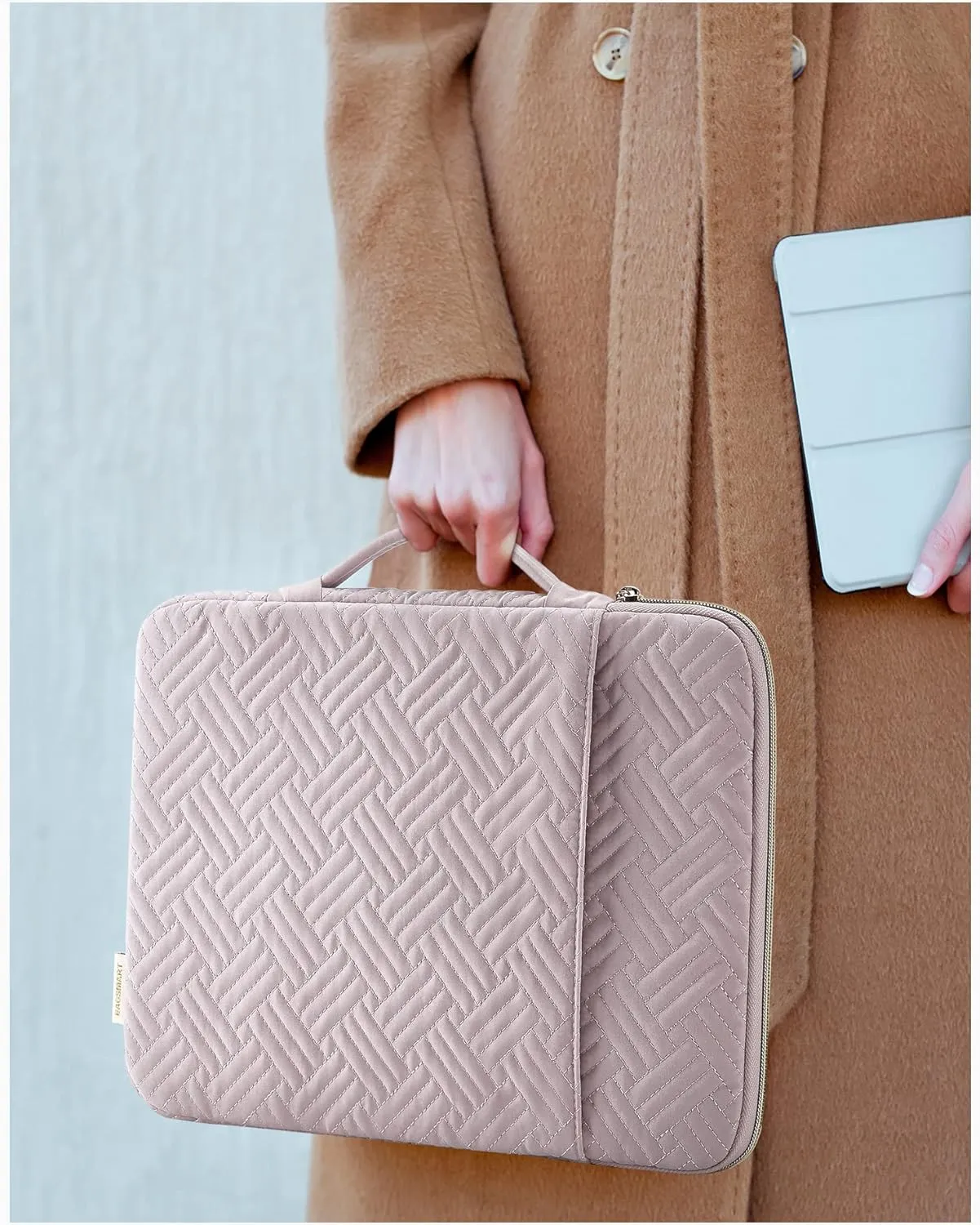 BAGSMART 13.3 inch Laptop Sleeve Case, Compatible with 13-14 inch MacBook Pro, HP, Dell, Lenovo, Asus Notebooks - Pink