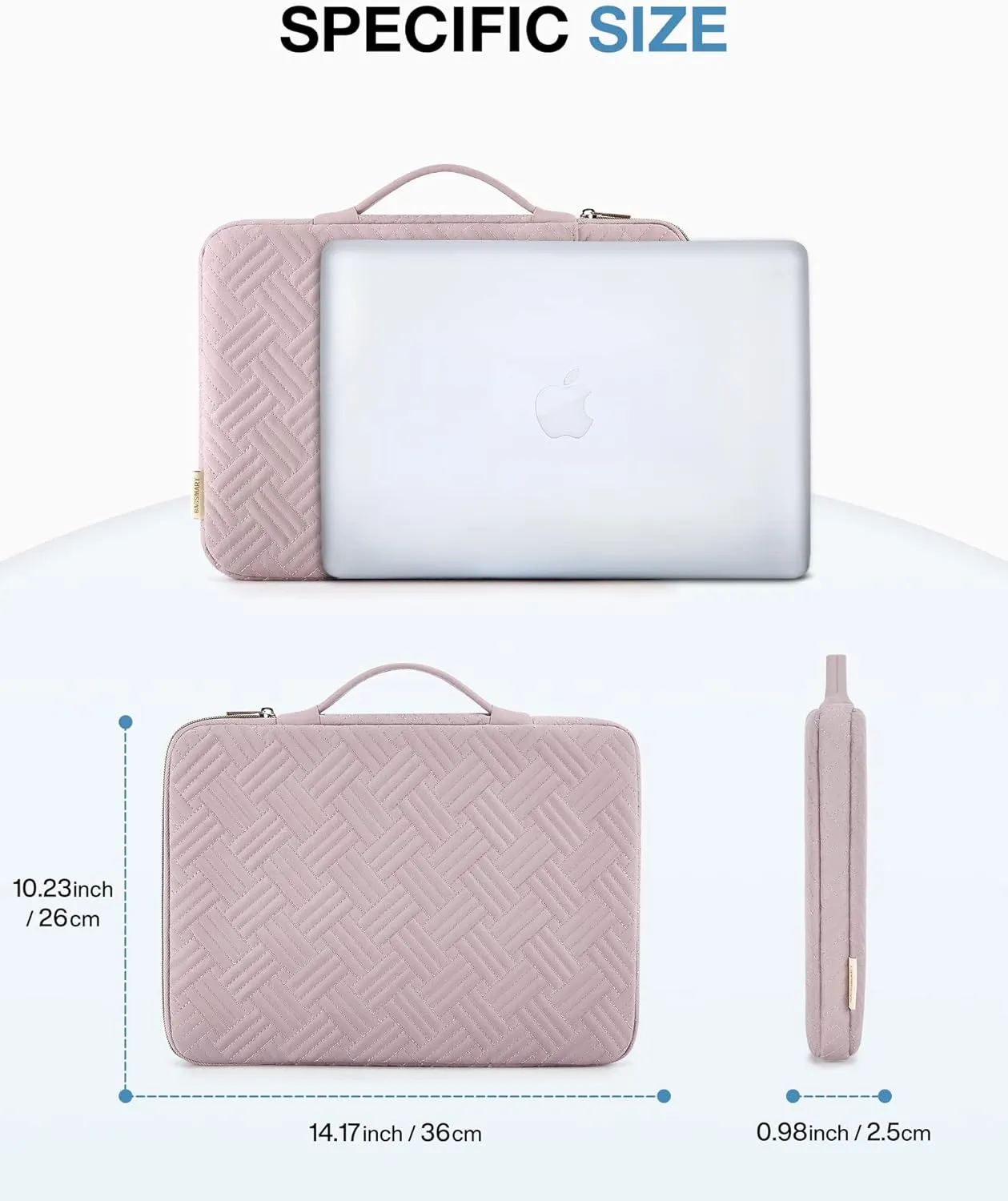 BAGSMART 13.3 inch Laptop Sleeve Case, Compatible with 13-14 inch MacBook Pro, HP, Dell, Lenovo, Asus Notebooks - Pink