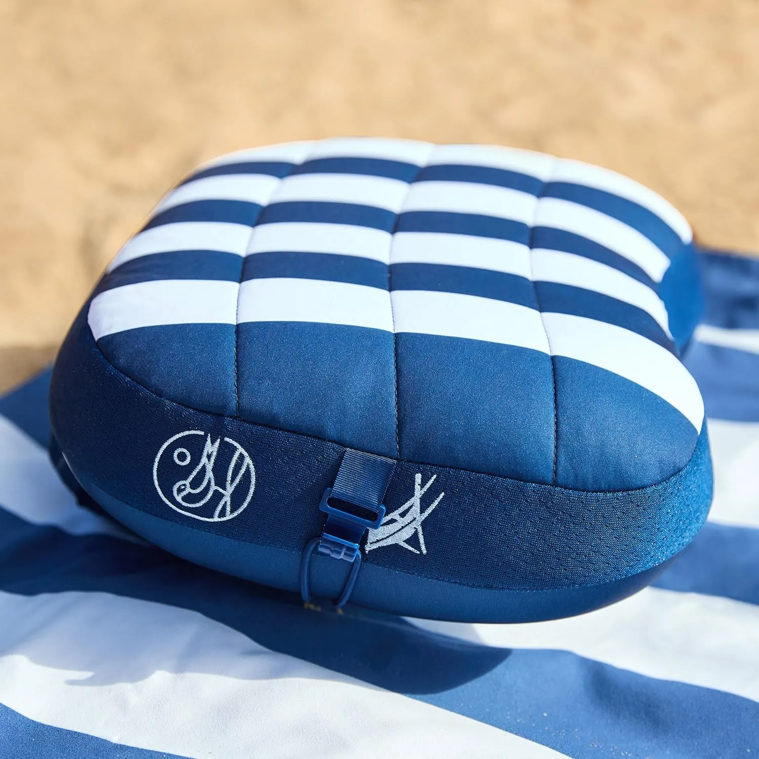 Ballast Beach Pillow x Dock & Bay (Blue Stripes)