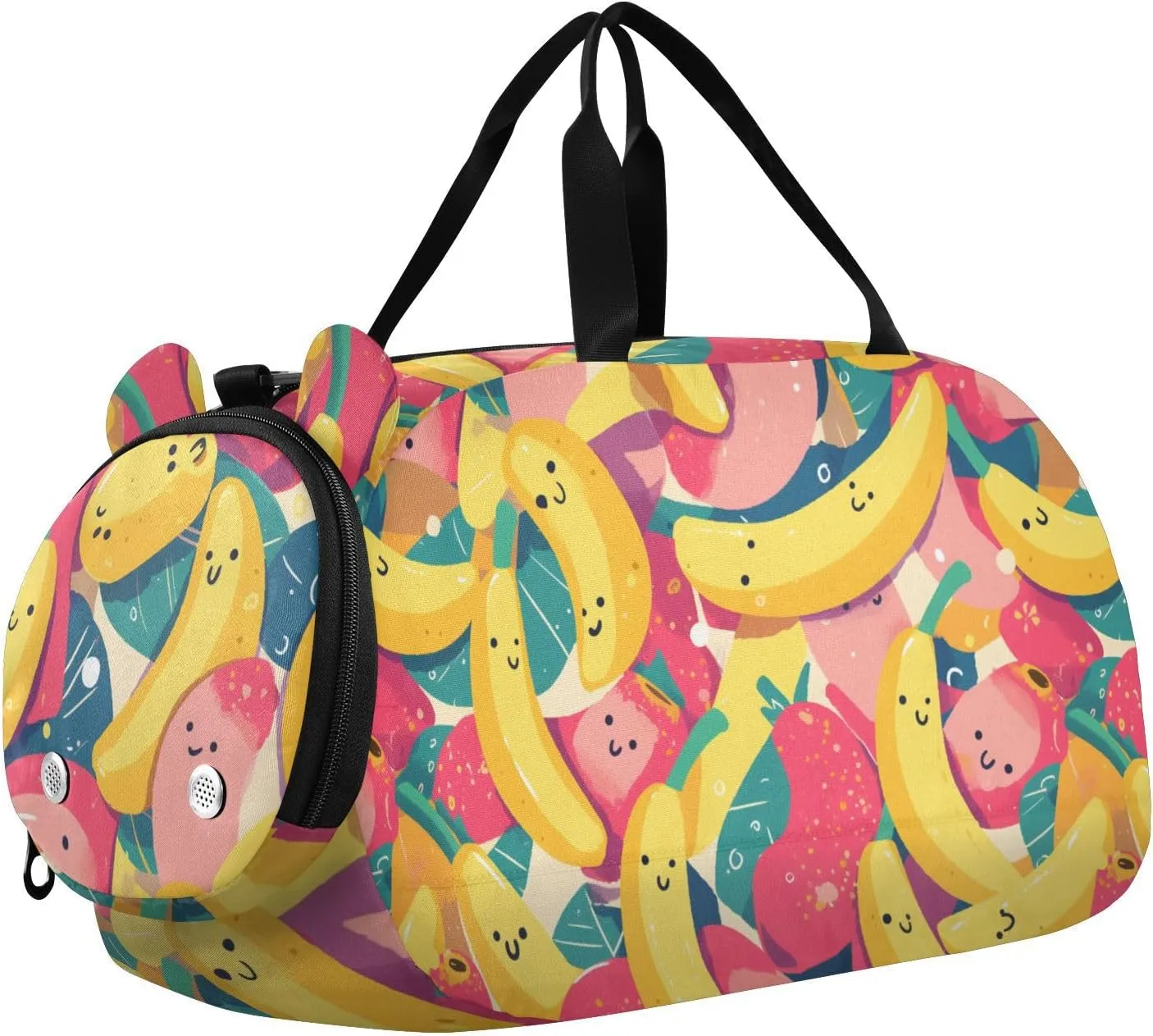 Banana Fruit Small Gym Bag with Shoes Compartment Lightweight Overnight Weekender Carry On Travel Bag for Travel, Sports, Fitness & Workout