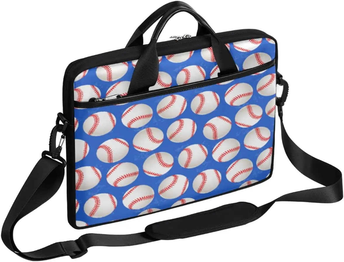 Baseball Ball Print Laptop Shoulder Messenger Bag Waterproof Laptop Briefcase with Handle and Padded Strap Case Sleeve