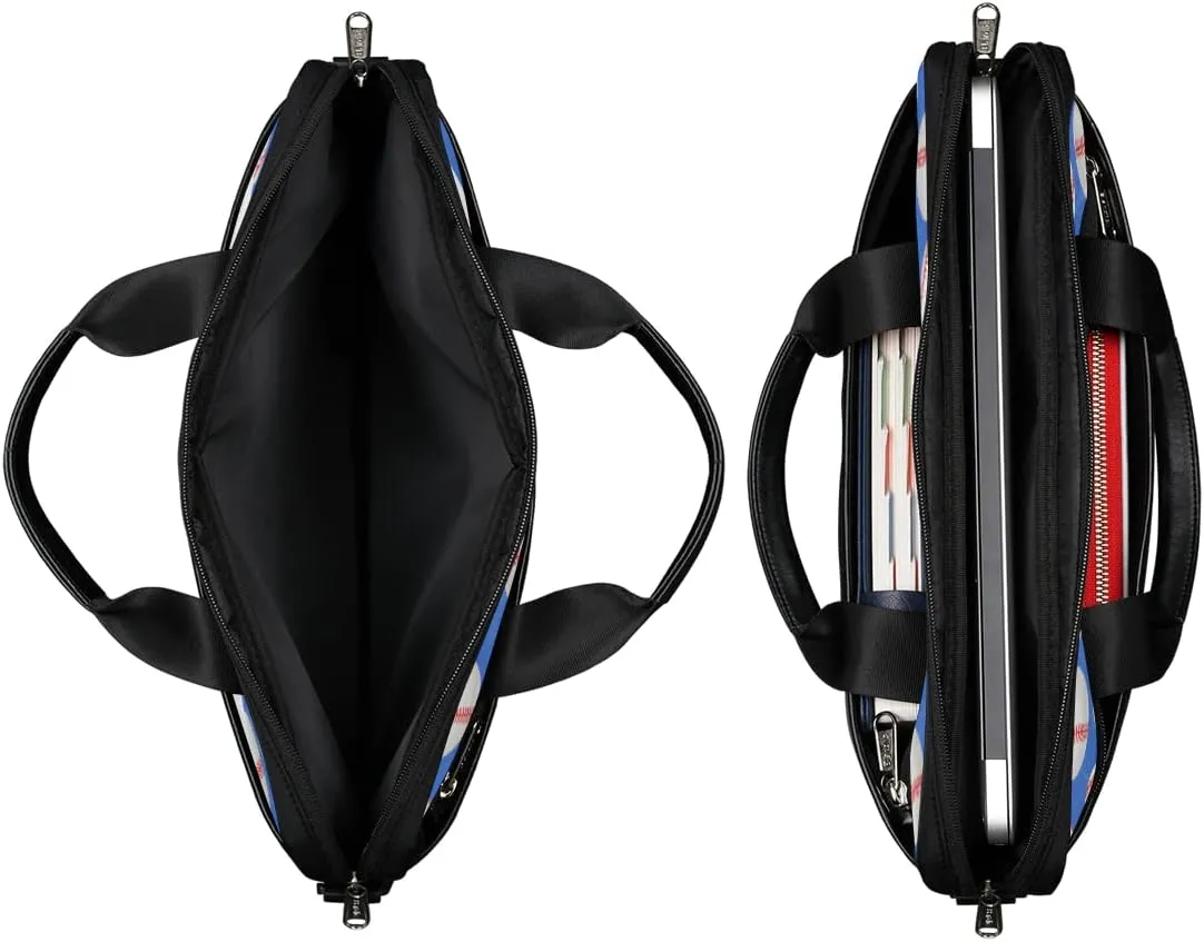 Baseball Ball Print Laptop Shoulder Messenger Bag Waterproof Laptop Briefcase with Handle and Padded Strap Case Sleeve