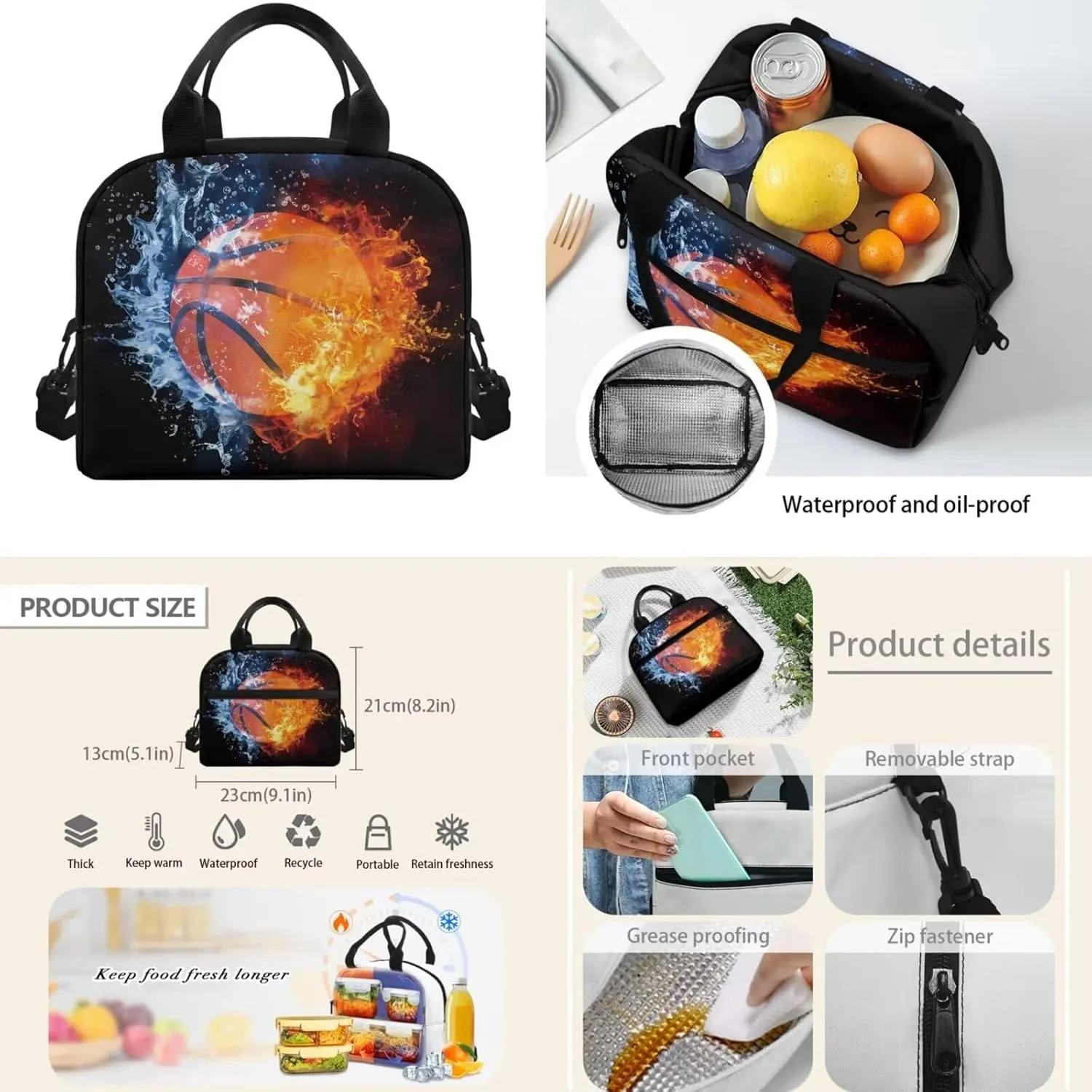 Basketball School Bag Backpack for Elementary Boys 3 PCS Bookbag with Lunch Bag Pencil Case for Teenagers Middle Primary Schoolbags Satchel for 5-7 8-10 11-13 Kids Back to School