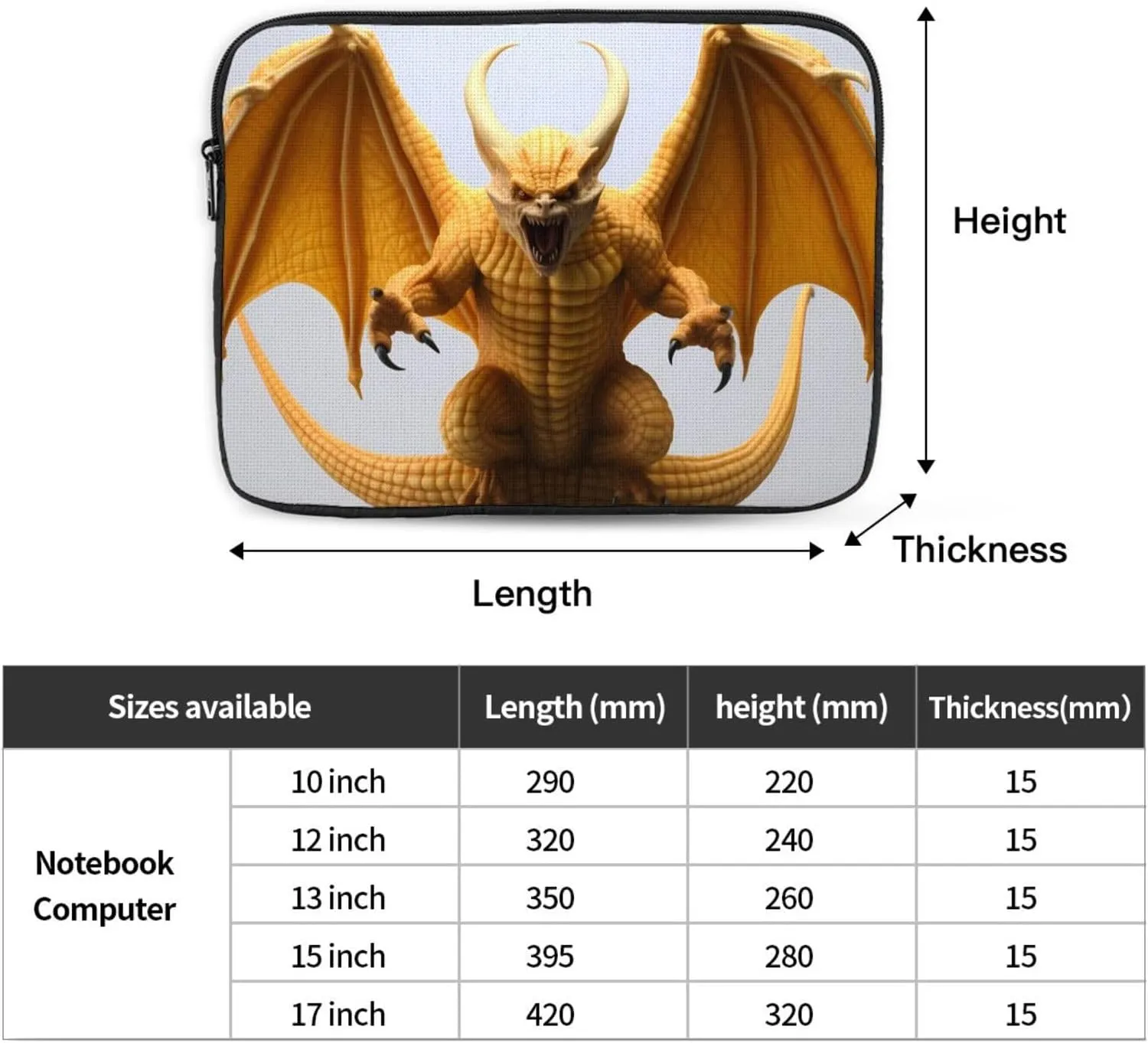 Bat Tusk Monster Laptop Inner Bag Laptop Sleeve Case Briefcase Carrying Laptop Cover