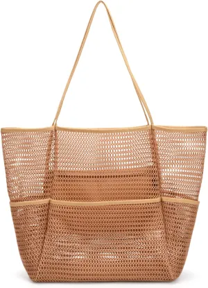 Beach Bag - Mesh Tote Bag Mothers Day Gifts for Mom Women Bag for Travel Pool Family Beach Vacation Cruise Essentials 2025