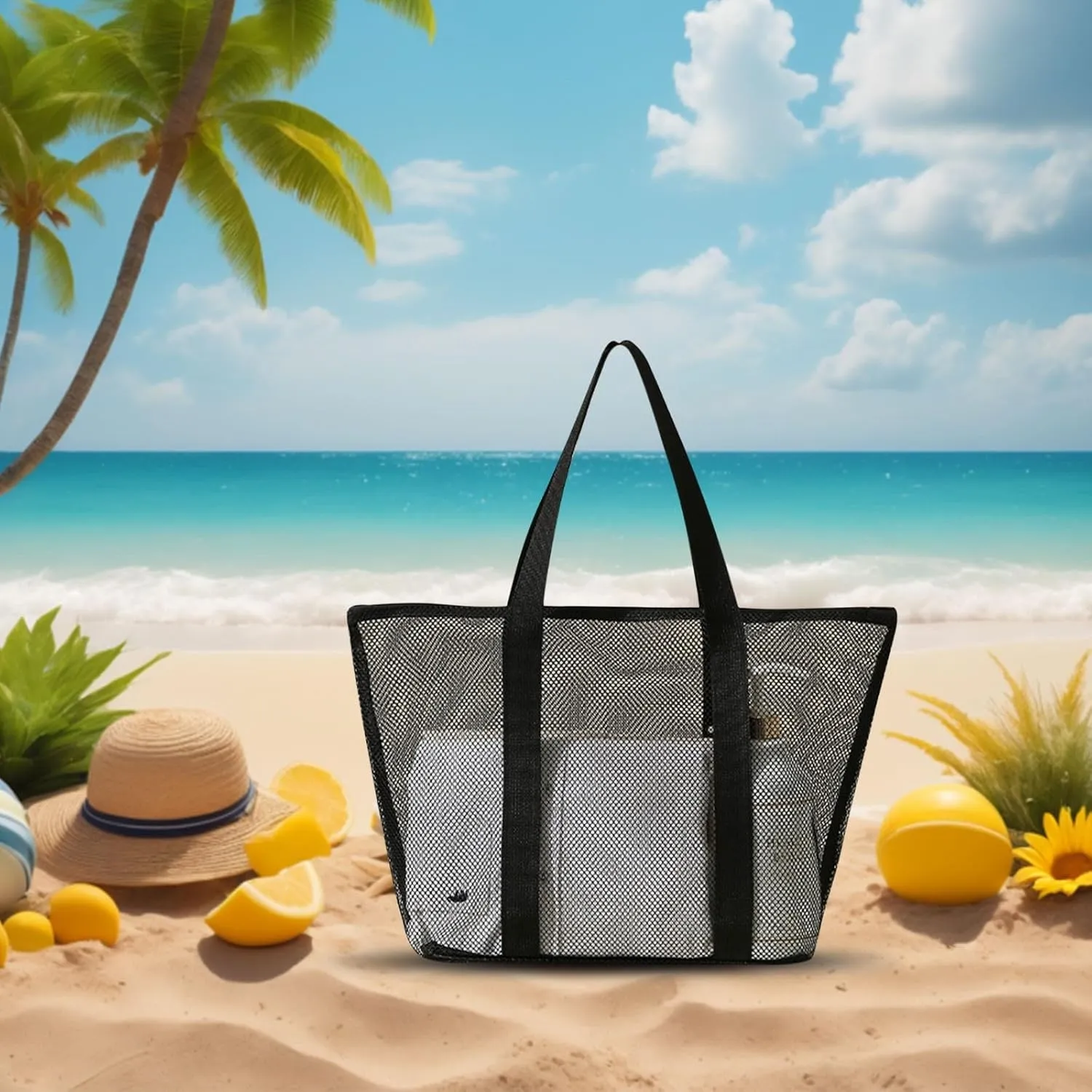 Beach Bag Mesh Tote Bags Mothers Day Gifts for Mom Women Bag for Pool Travel Vacation Gym 2025