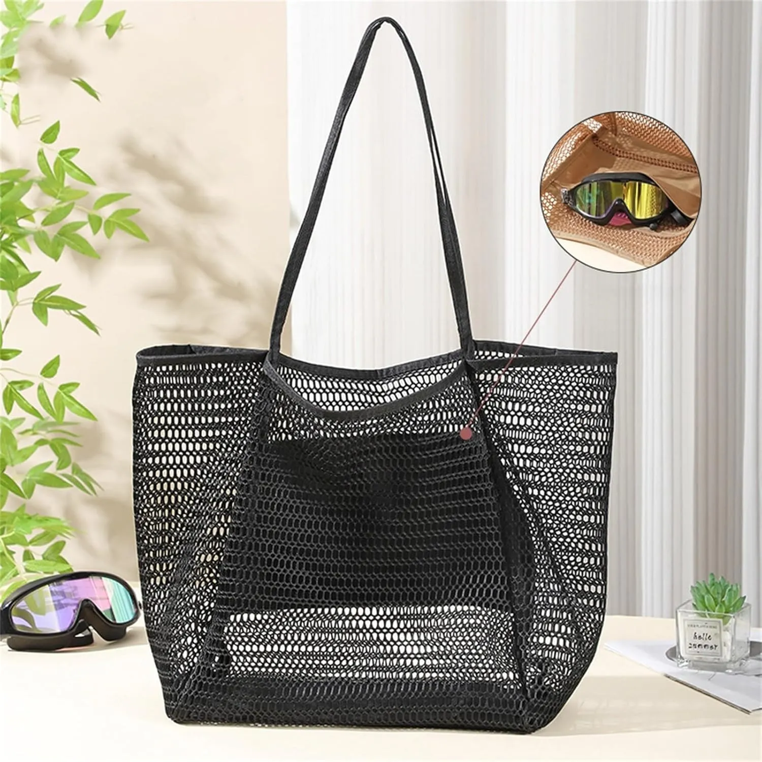 Beach Bag Mesh Tote Bags Mothers Day Gifts for Mom Women Bag for Pool Travel Vacation Gym 2025