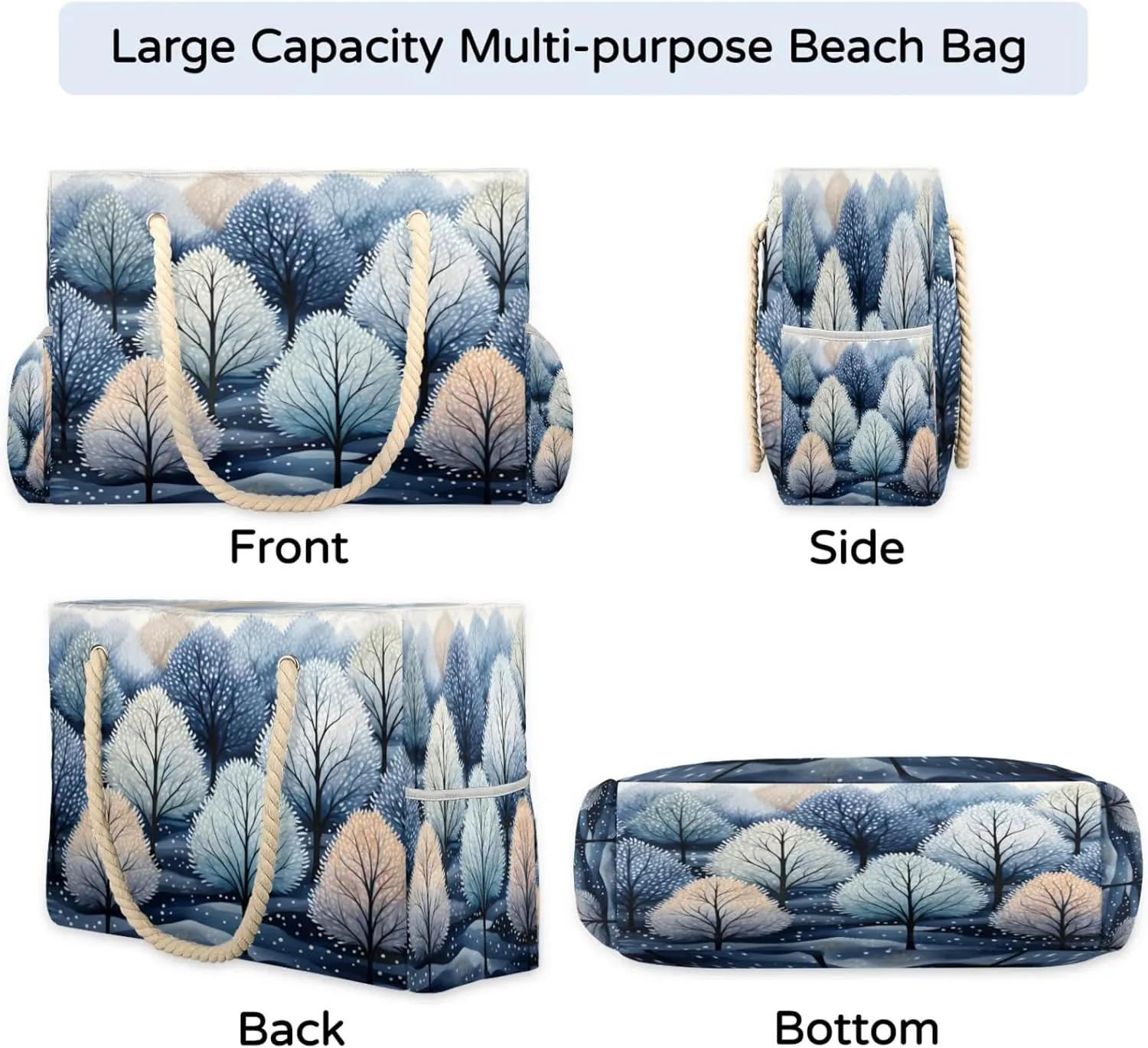 Beach Bags for Women and Men Extra Large Waterproof Sandproof Zipper Travel Tote Bag