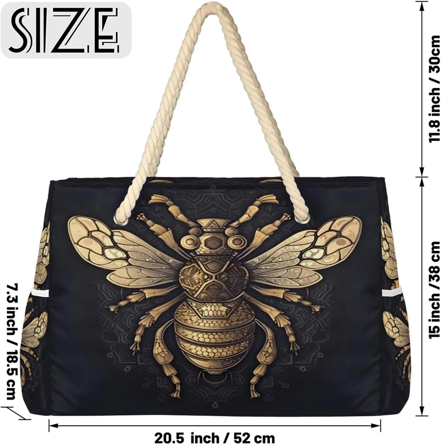 Beach Bags for Women and Men Extra Large Waterproof Sandproof Zipper Travel Tote Bag