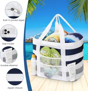 Beach Bags for Women - Large Tote Bags Waterproof Sandproof, Mesh Bag for Vacation Beach Tote Bag Pool Tote