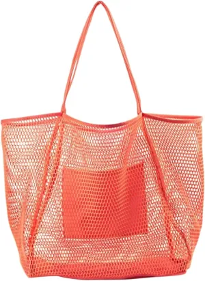 Beach Bags for Women Summer Sandproof Travel Mesh Tote Bag with Large Inner Pocket for Swimming Pools Vacations Beach