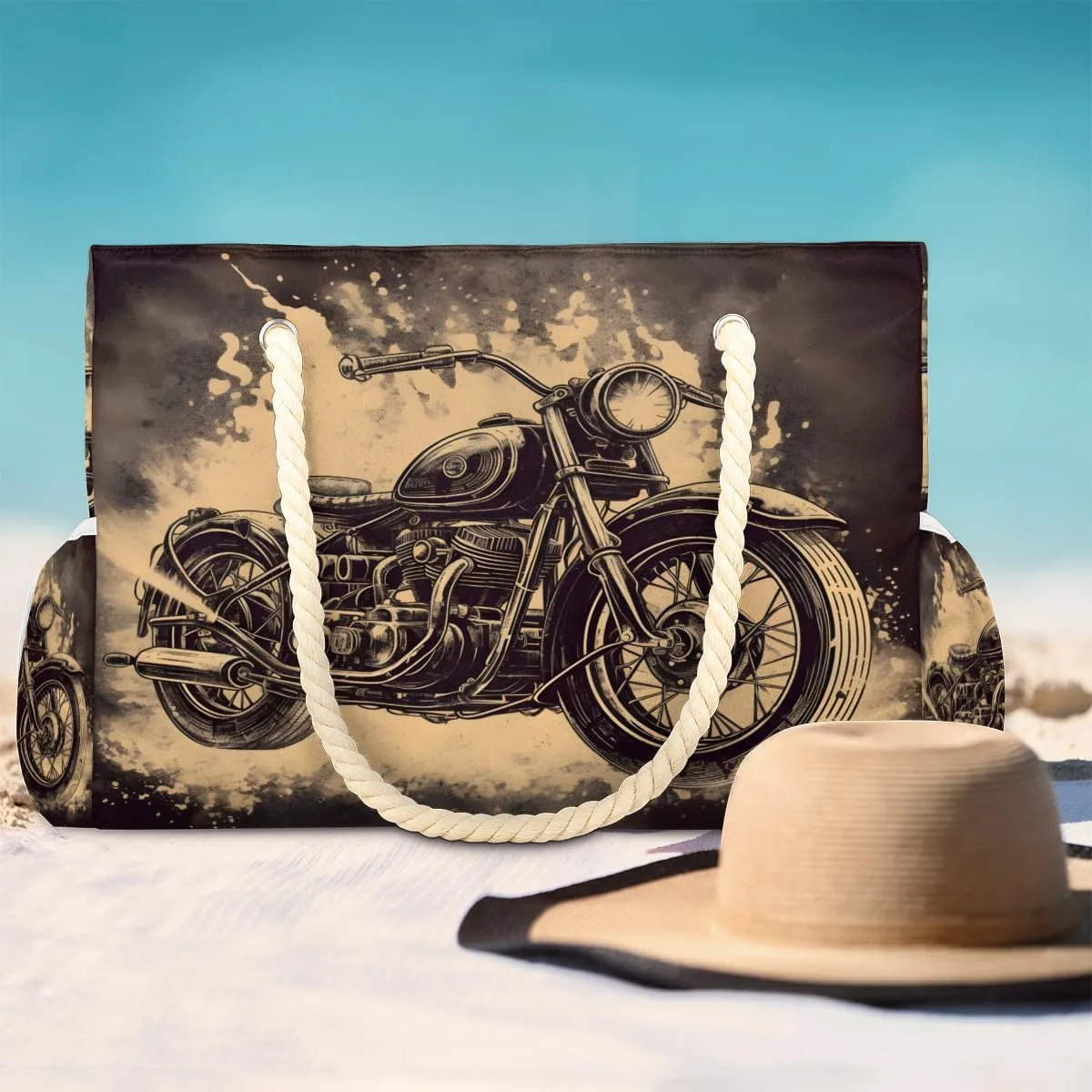 Beach Bags for Women Waterproof Sandproof Large Beach Tote Bag with Zipper Swim Pool Bag for Travel Outdoor