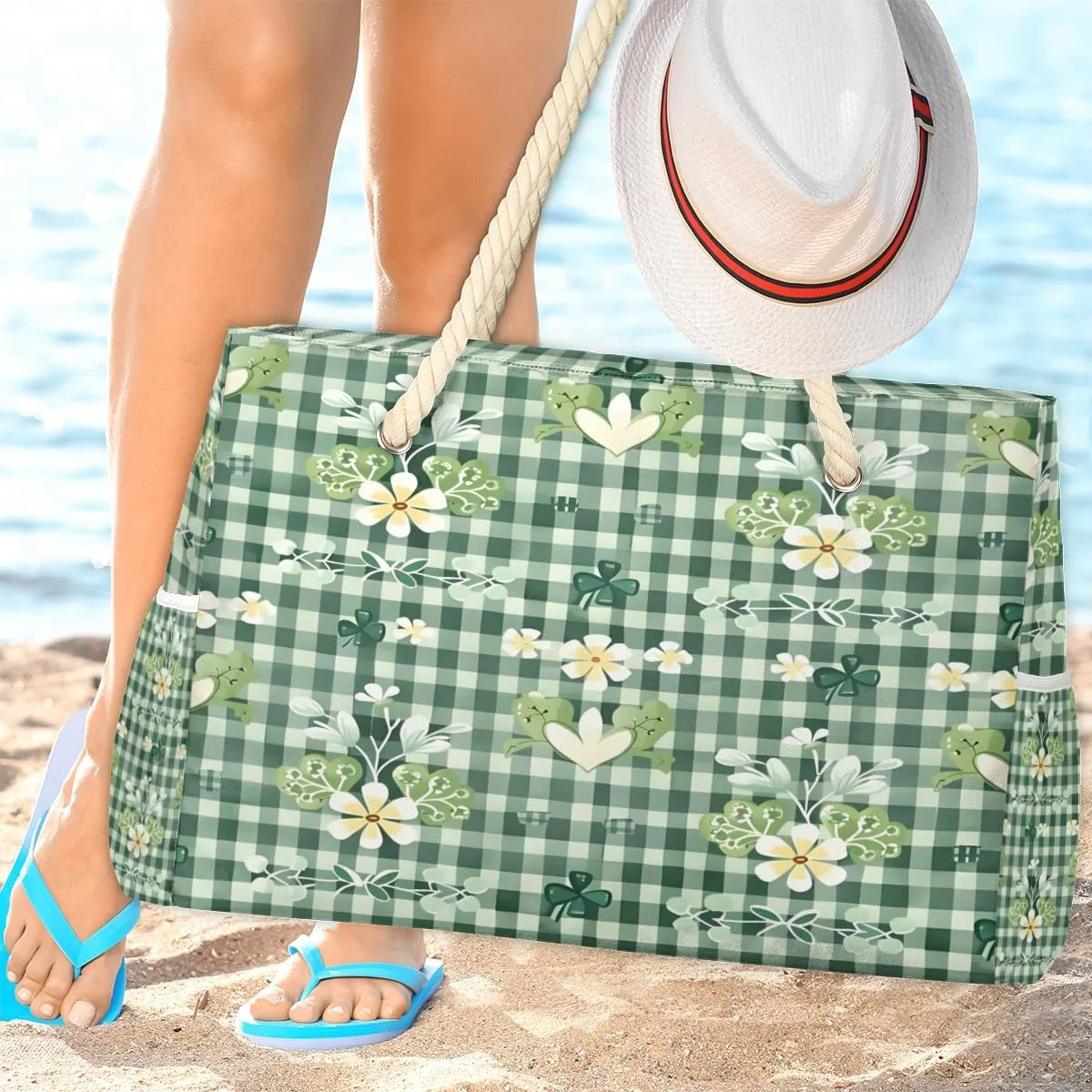 Beach Bags for Women Waterproof Sandproof Large Beach Tote Bag with Zipper Swim Pool Bag for Travel Outdoor
