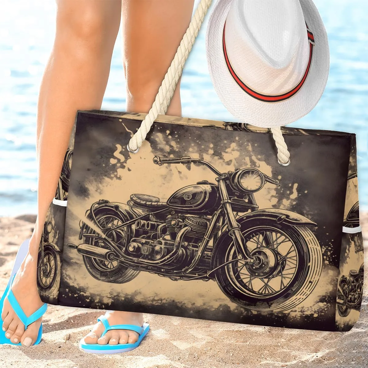 Beach Bags for Women Waterproof Sandproof Large Beach Tote Bag with Zipper Swim Pool Bag for Travel Outdoor