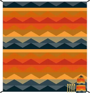 Beach Blanket Sandproof Waterproof, 78''×86'' Compact Lightweight Outdoor Mat Sand Free with 4 Stakes for 2-4 Adults, Large Foldable Picnic Pocket Blanket for Travel Camping, Hiking - Mirage Fortress