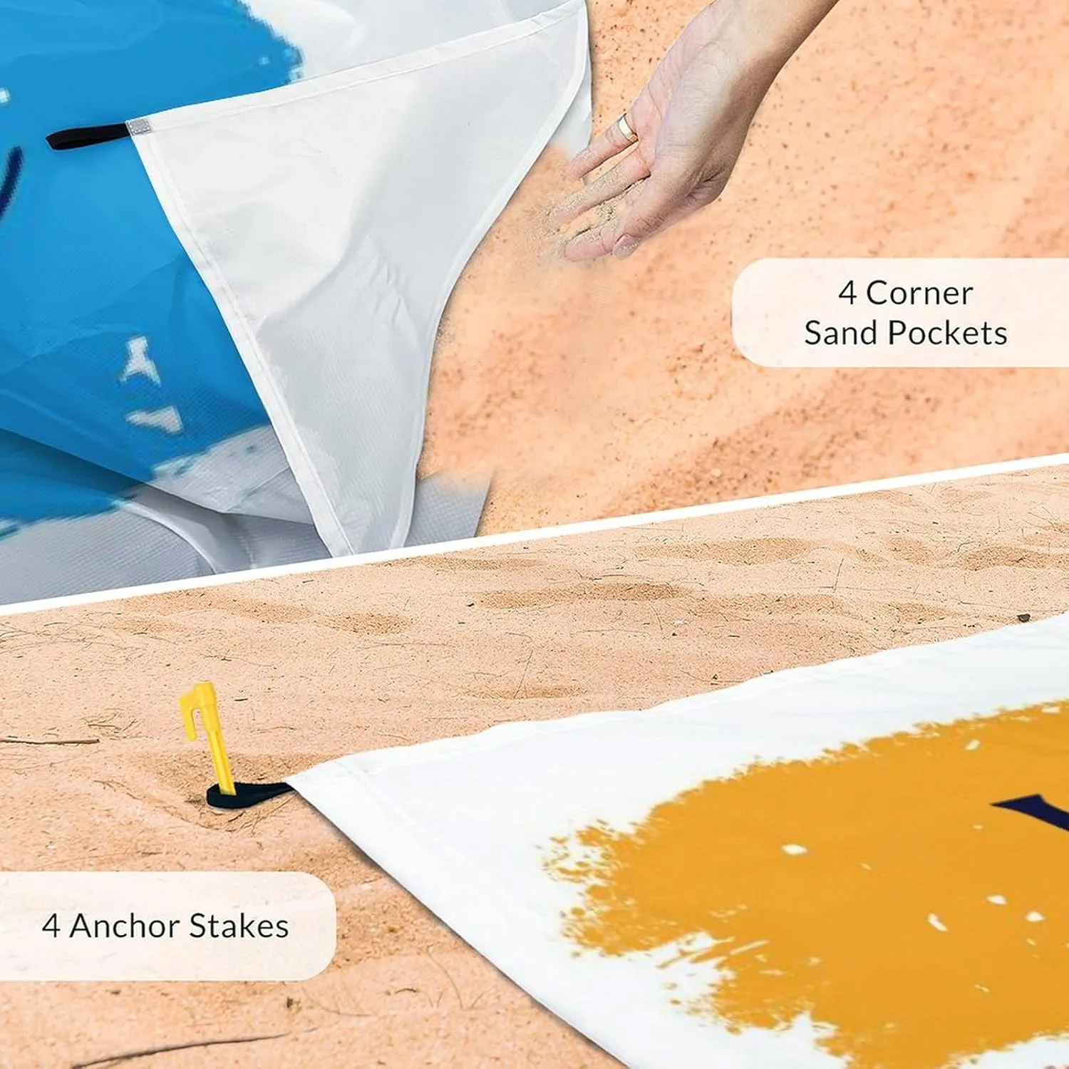 Beach Blanket Waterproof, Portable Sandproof Mat, Personalized Beach Blankets 9.8 x 9.2 Ft Oversized for 1-8 Adults, Quick Drying Foldable Outdoor Picnic Mats, Travel Essentials