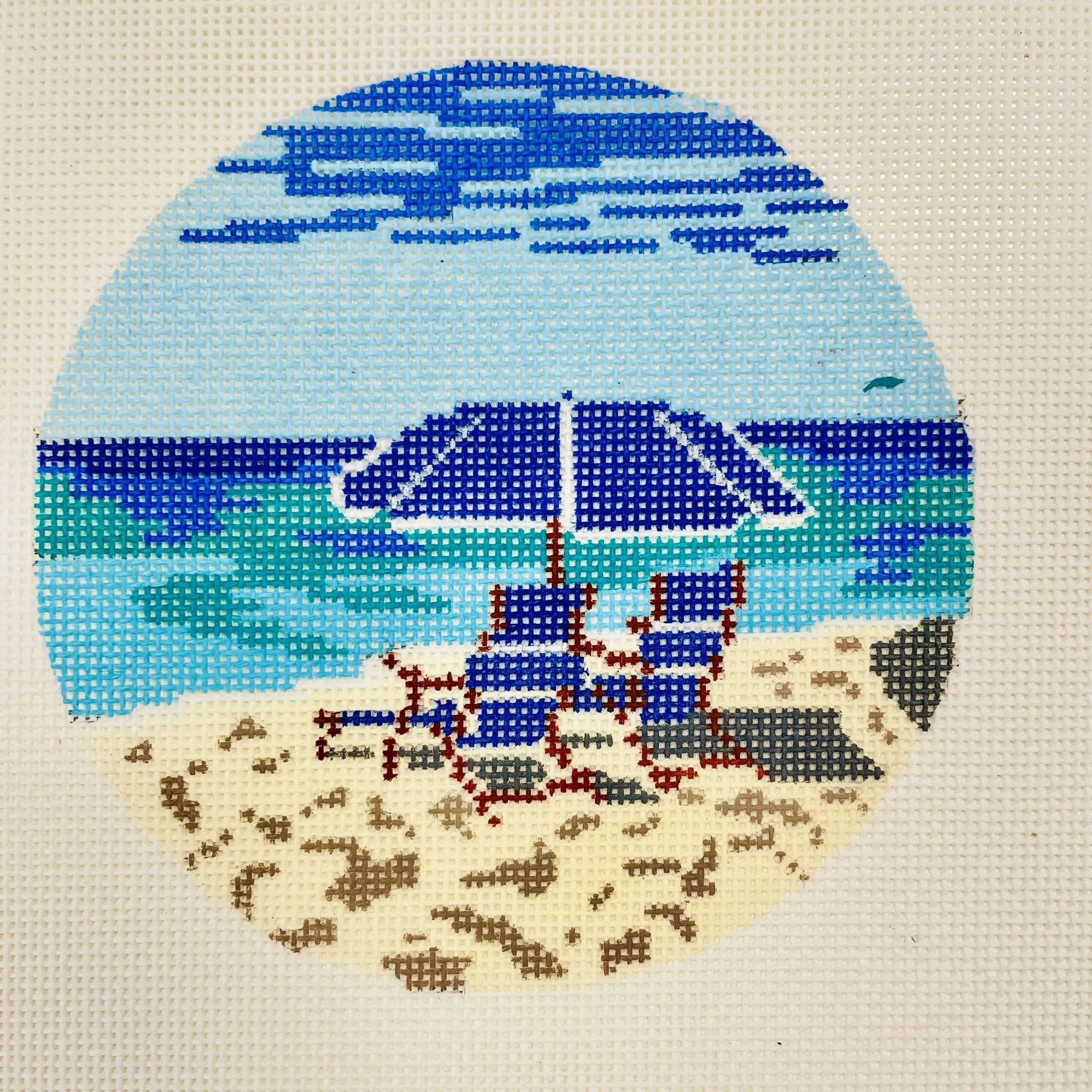 Beach Chairs Round - Large Ornament