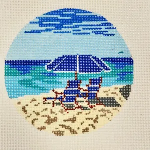 Beach Chairs Round - Large Ornament