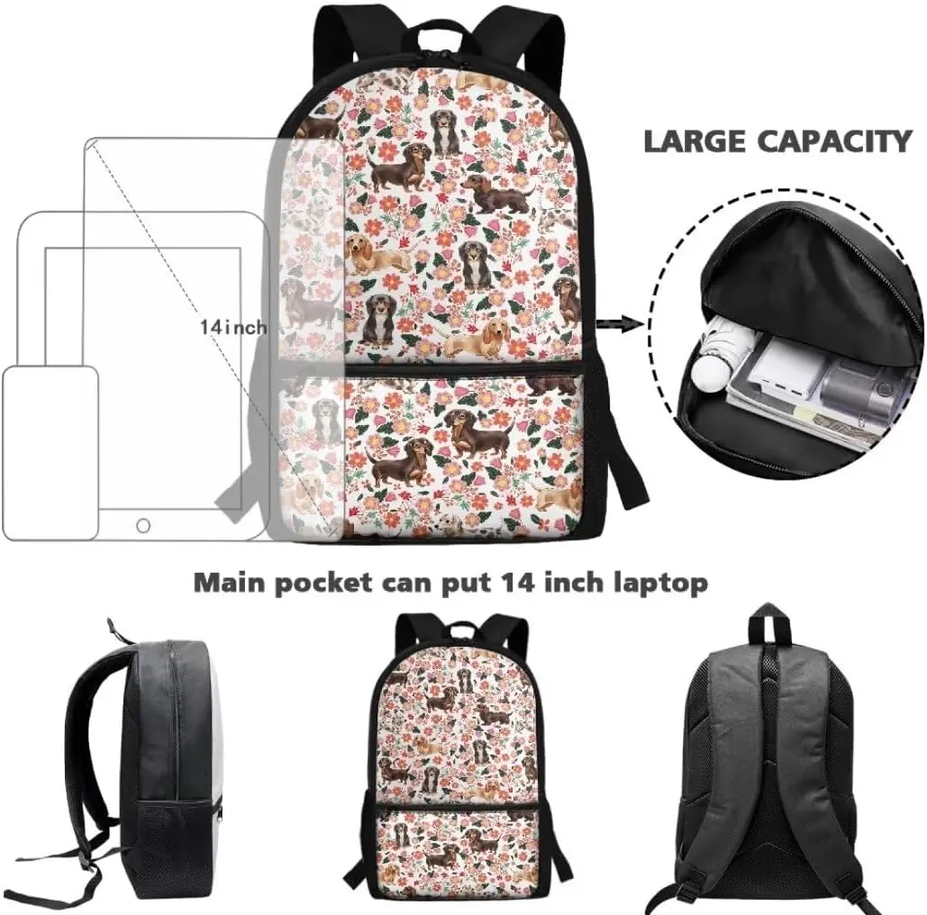 Beach Horses 17inch School Backpack for Boys Girls Sky Big Capacity Travel Rucksack for Primary Junior High School College Students Lunch Box and Pencil Case 3 in 1 Bookbag Set
