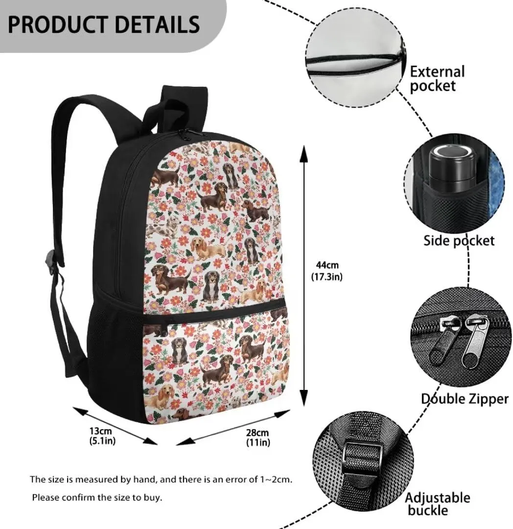 Beach Horses 17inch School Backpack for Boys Girls Sky Big Capacity Travel Rucksack for Primary Junior High School College Students Lunch Box and Pencil Case 3 in 1 Bookbag Set