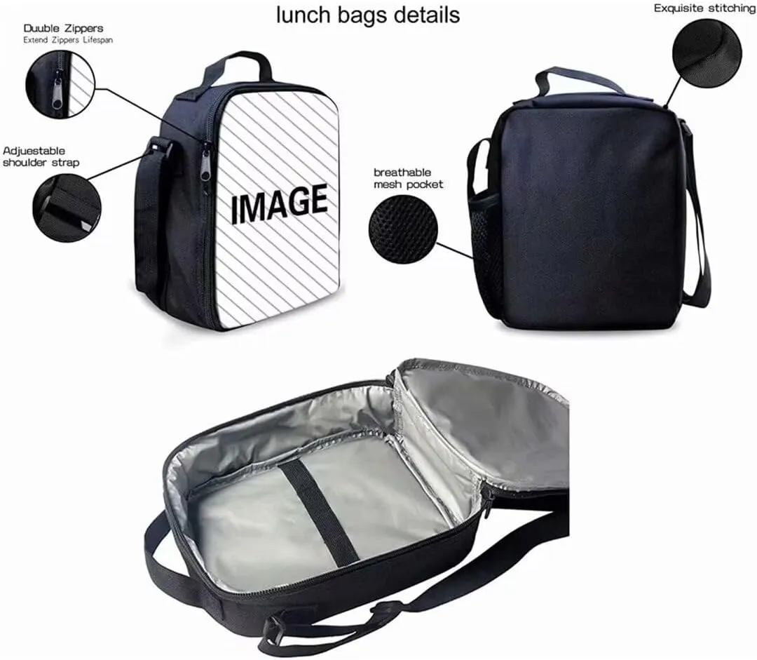 Beach Horses 17inch School Backpack for Boys Girls Sky Big Capacity Travel Rucksack for Primary Junior High School College Students Lunch Box and Pencil Case 3 in 1 Bookbag Set