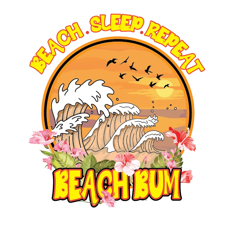 Beach Sleep Repeat Beach Bum DTF (direct-to-film) Transfer