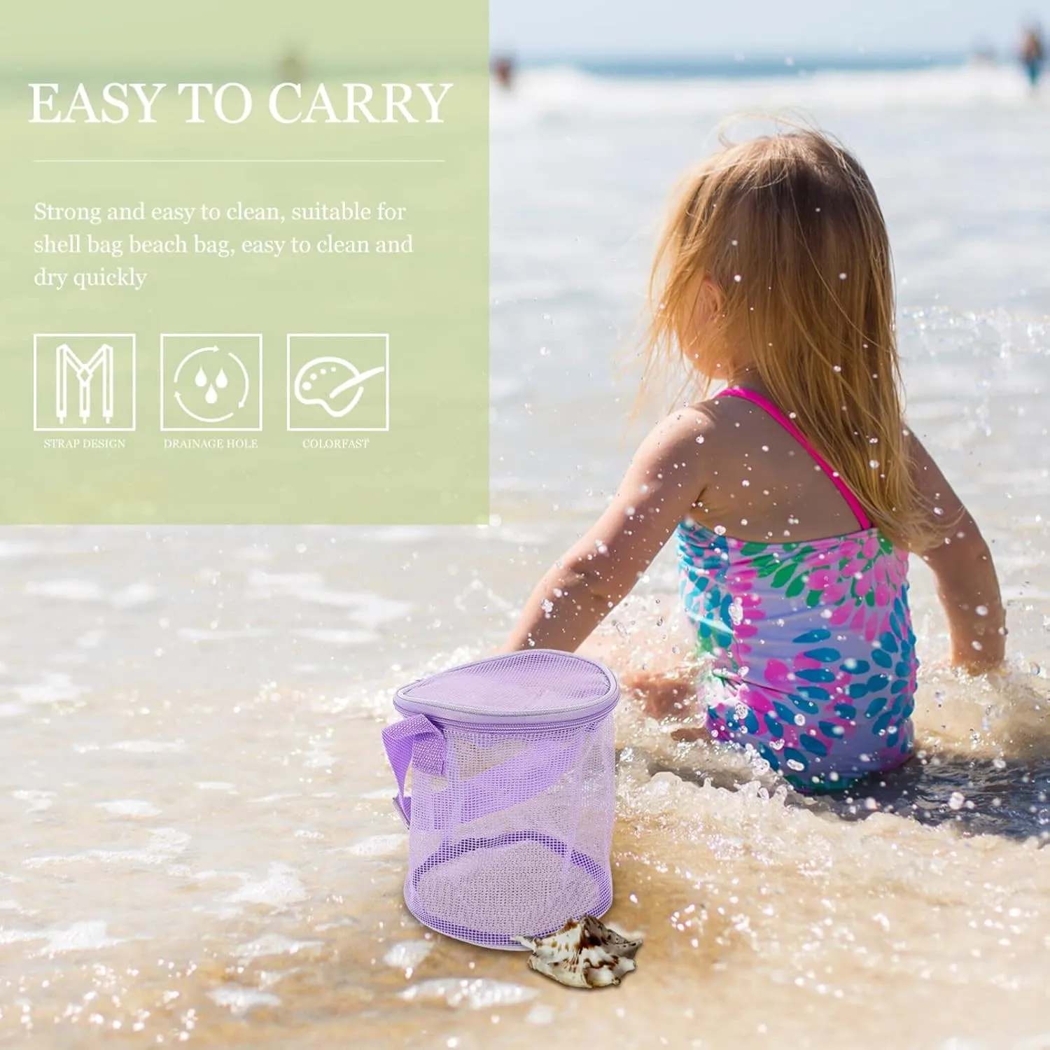 Beach Storage Bag Kids Crossbody Bag Tote Purse Organizer Insert Mesh Toy Bags Beach Shoulder Bag Pool Towels Bag Quick Dry Net Tote Beach Supply Children Beach Bag Beach Kids Bag