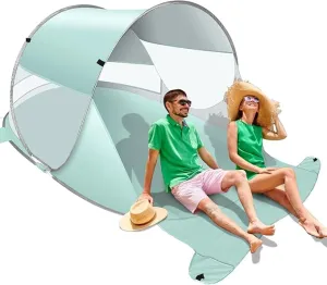Beach Tent, Large Automatic Instant Pop Up Beach Shade, UPF 50  Portable Sun Shelter Anti UV Beach Umbrella Baby Tent with Carrying Bag Fit for 2 Person