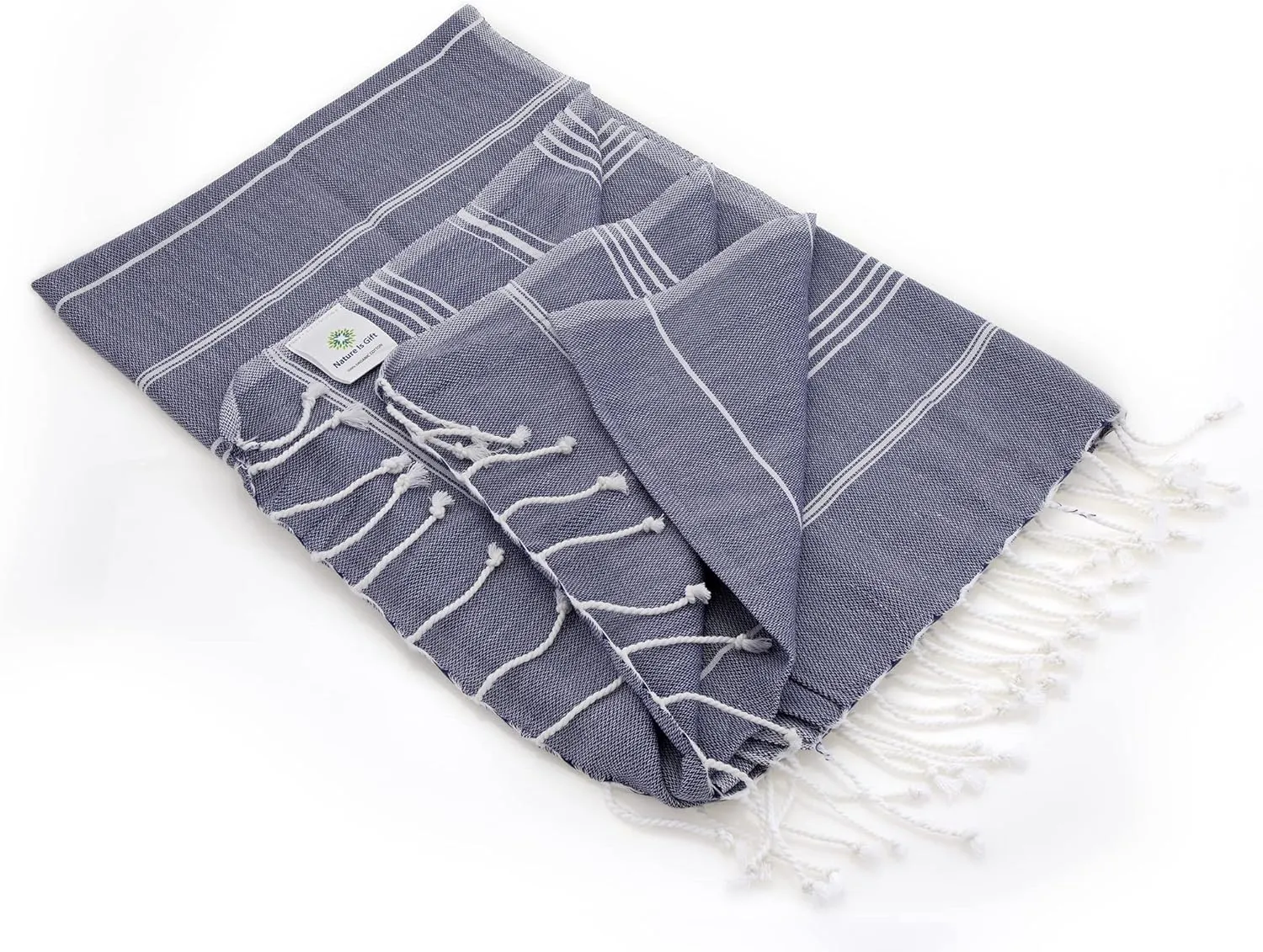 Beach Towel 100% Cotton Turkish Beach Towel Adult 38x70 Inch Pre-washed Absorbent Extra Large|Sand Free Quick Dry BathTowels|Lightweight Blanket|Travel Cruise Camping Spa Gym Yoga Towel|Blue Depths
