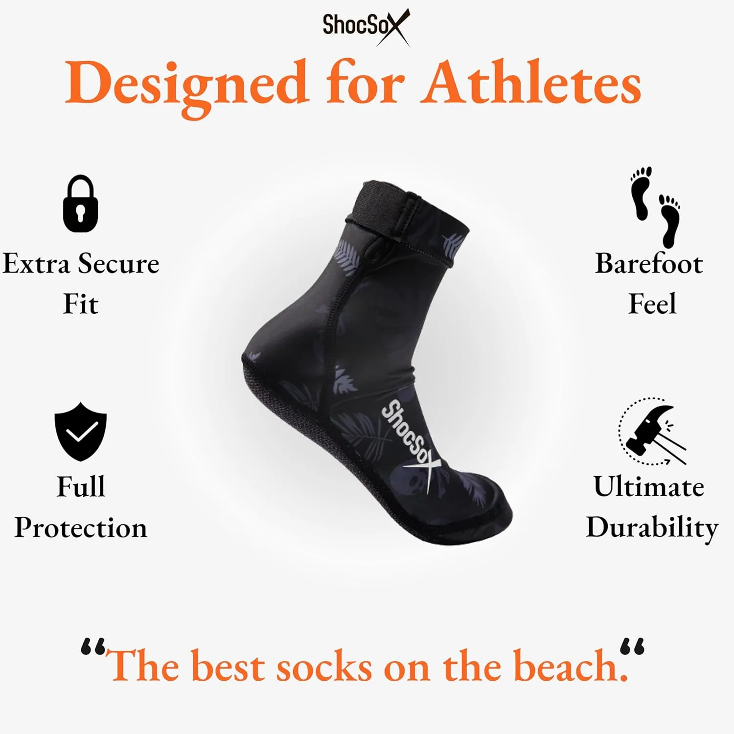 Beach Volleyball & Sand Soccer Socks No-Holes Guaranteed Soles for Maximum Protection
