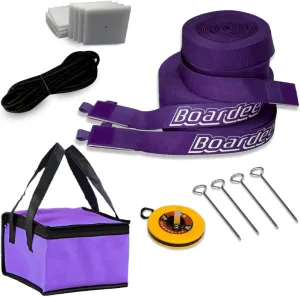 Beach Volleyball Court Lines, Adjustable, Portable, Hook and Loop Lines Durable Official Weather Resistant for Sand & Grass - Free Cooler Bag and Tape Measure Included 2 in (Purple)
