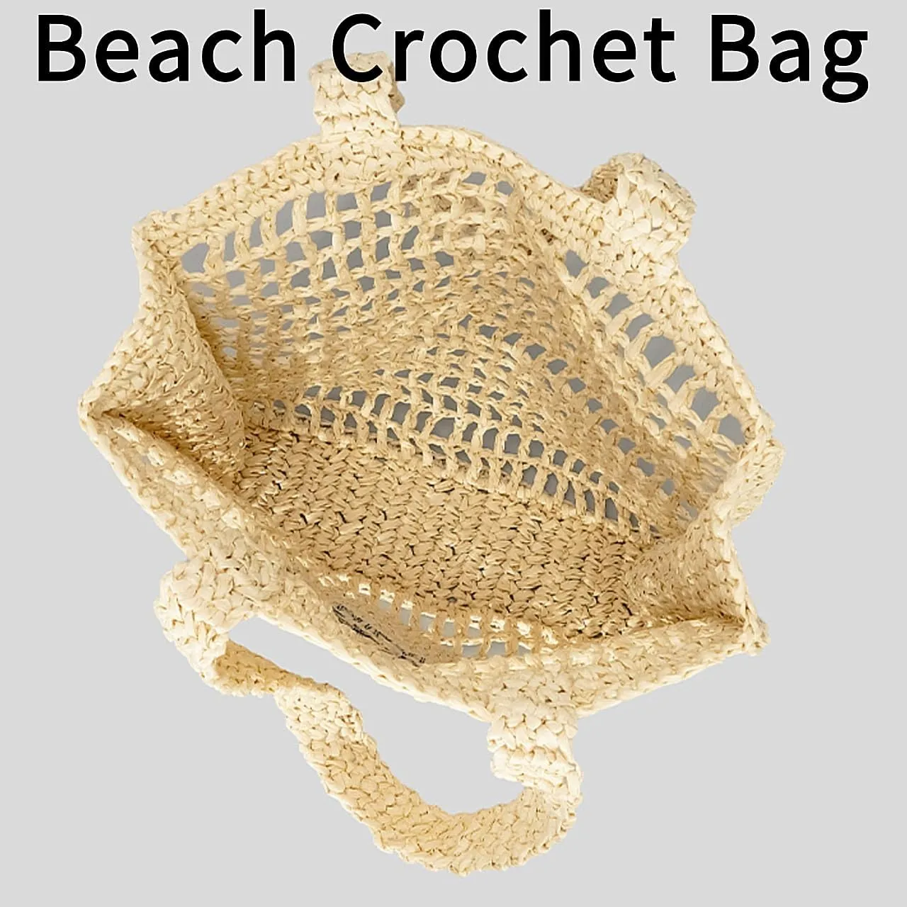 Beach Woven Crochet Bag for Women Straw Hobo Mesh Tote Knit Bags, for Daily Picnic Summer Holiday Travel Vacation