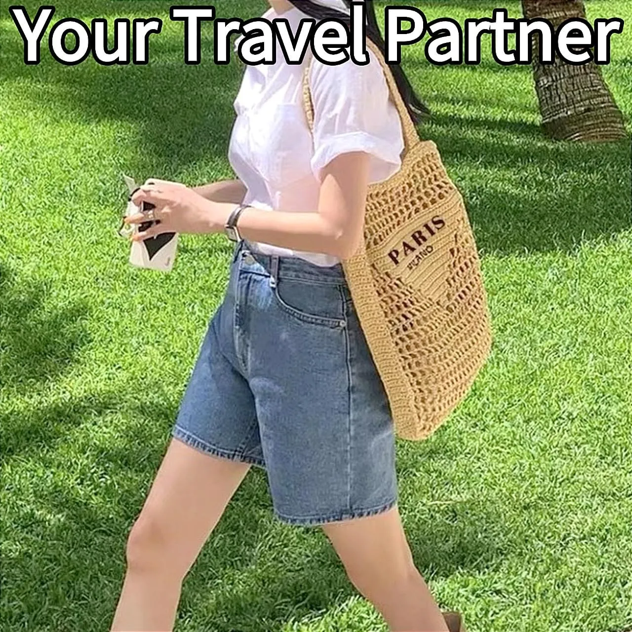 Beach Woven Crochet Bag for Women Straw Hobo Mesh Tote Knit Bags, for Daily Picnic Summer Holiday Travel Vacation