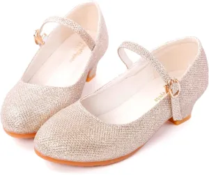 BEARAE Girls Mary Jane Shoes Party Dress Shoes Low Heel Girls Dress Shoes Wedding Party Mary Jane Princess Shoes for Kids