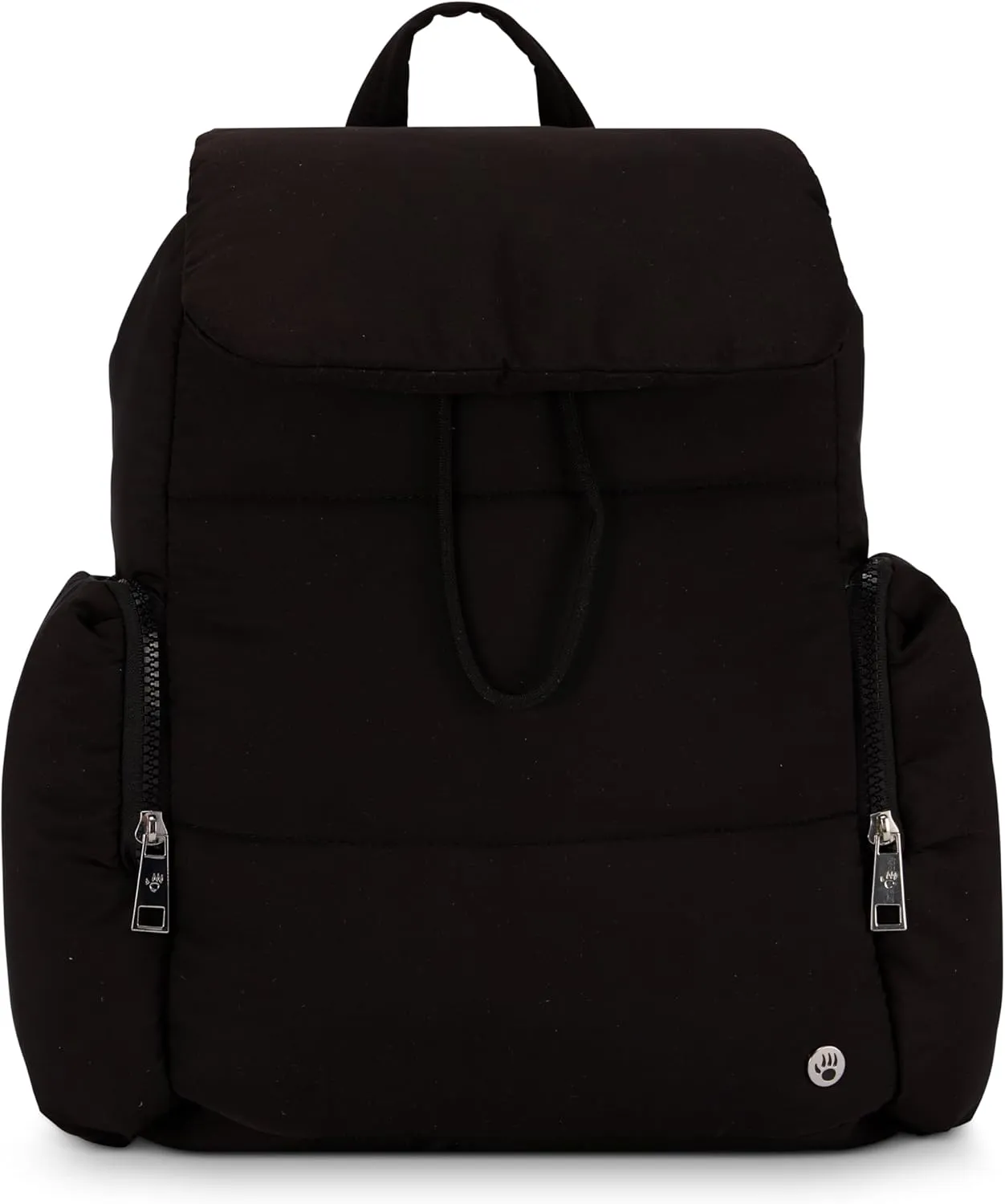 BEARPAW Women’s Backpack - Puffy Quilted Top Open Backpack for Women, Laptop Bag for Work & Travel | Fits Most 15" Laptops, Black