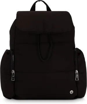 BEARPAW Women’s Backpack - Puffy Quilted Top Open Backpack for Women, Laptop Bag for Work & Travel | Fits Most 15" Laptops, Black