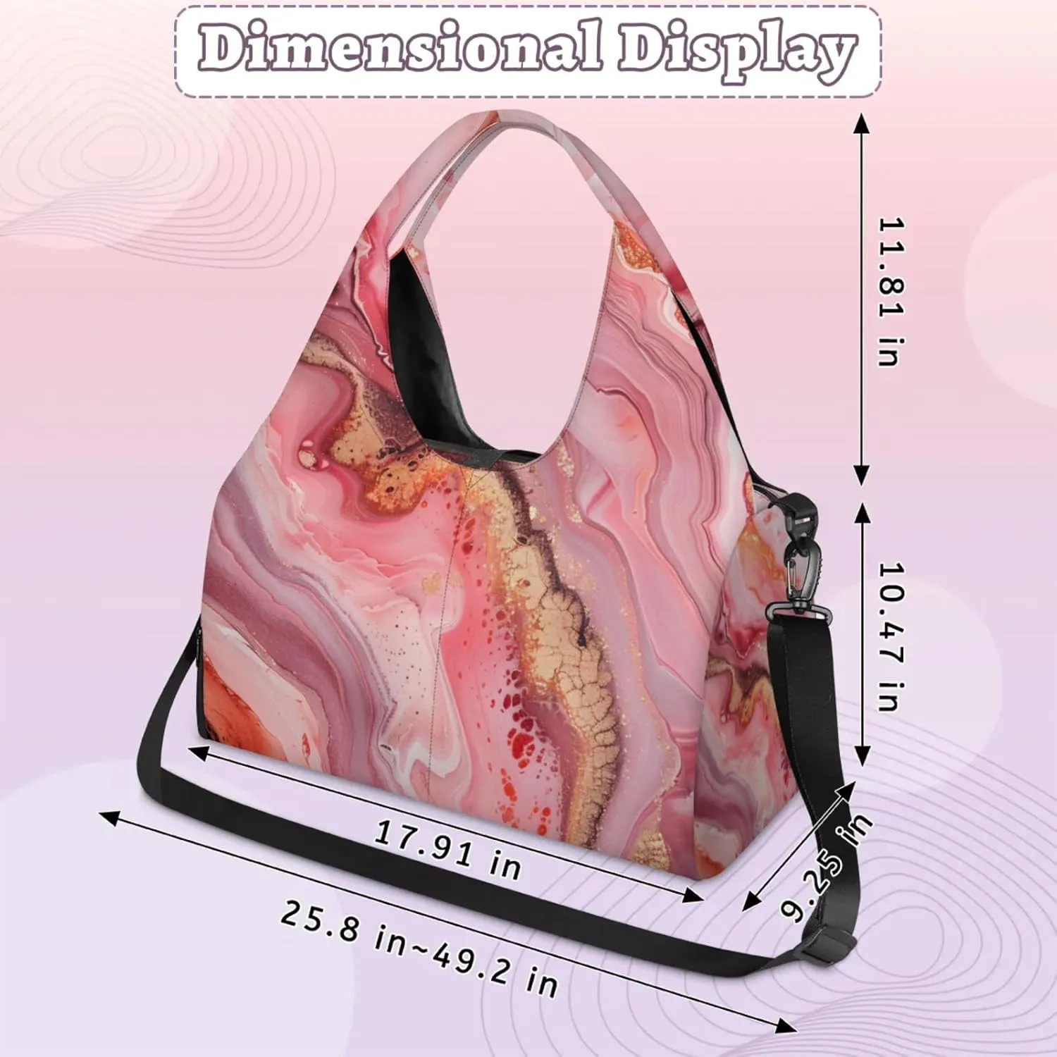 Beautiful Marble Paper Gym Bag Yoga Mat Tote for Women with Shoes Compartment Lightweight Duffle Travel Carrier Wet Dry Storage Pockets Adjustable Pilates Mats Shoulder Bags for Sport Swim